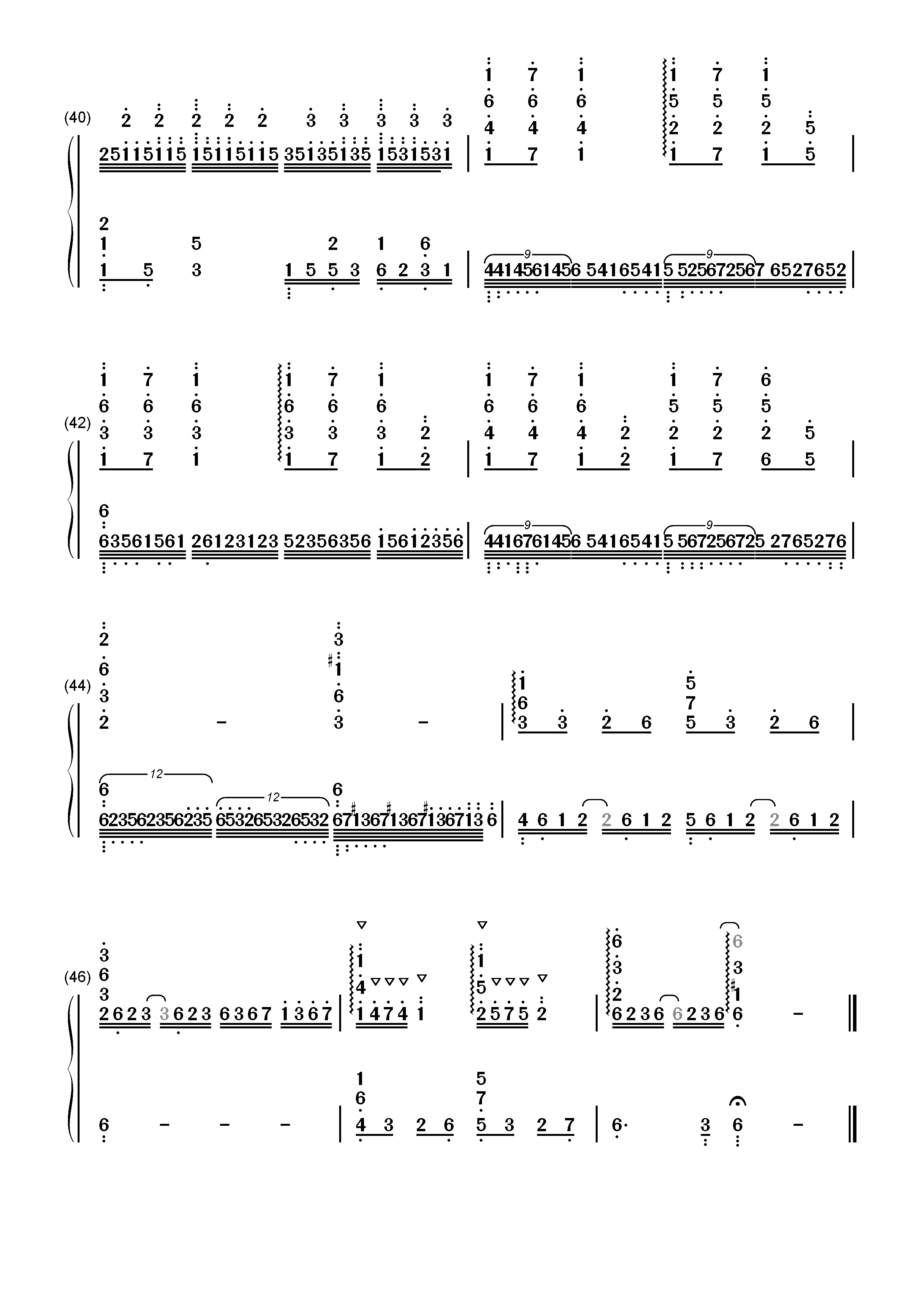 千秋-古剑奇谭三梦付千秋星垂野主题曲双手简谱预览4