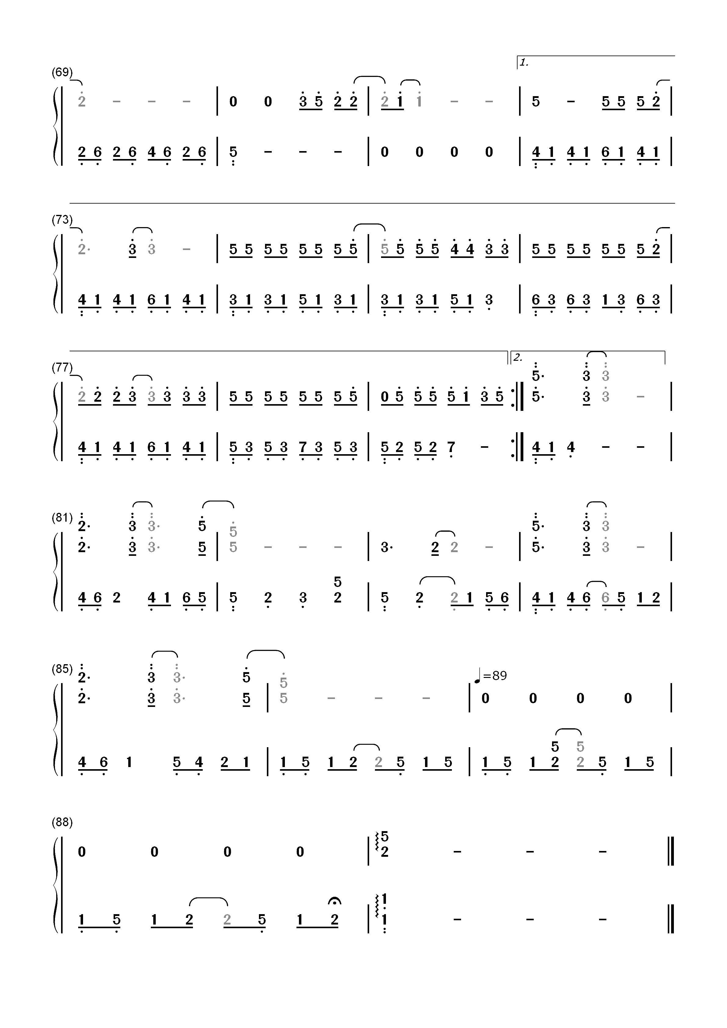 生命之河-夺冠片尾曲双手简谱预览4