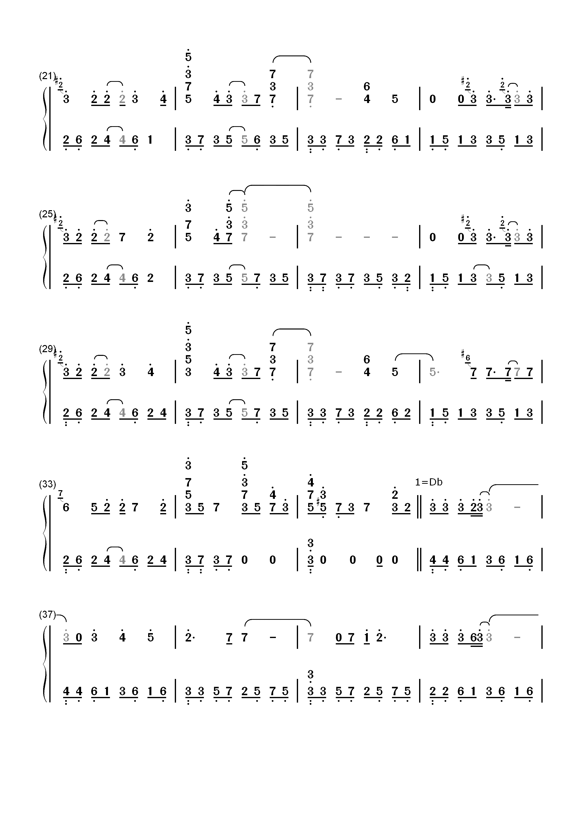 鸟之诗-柔情好听版双手简谱预览2