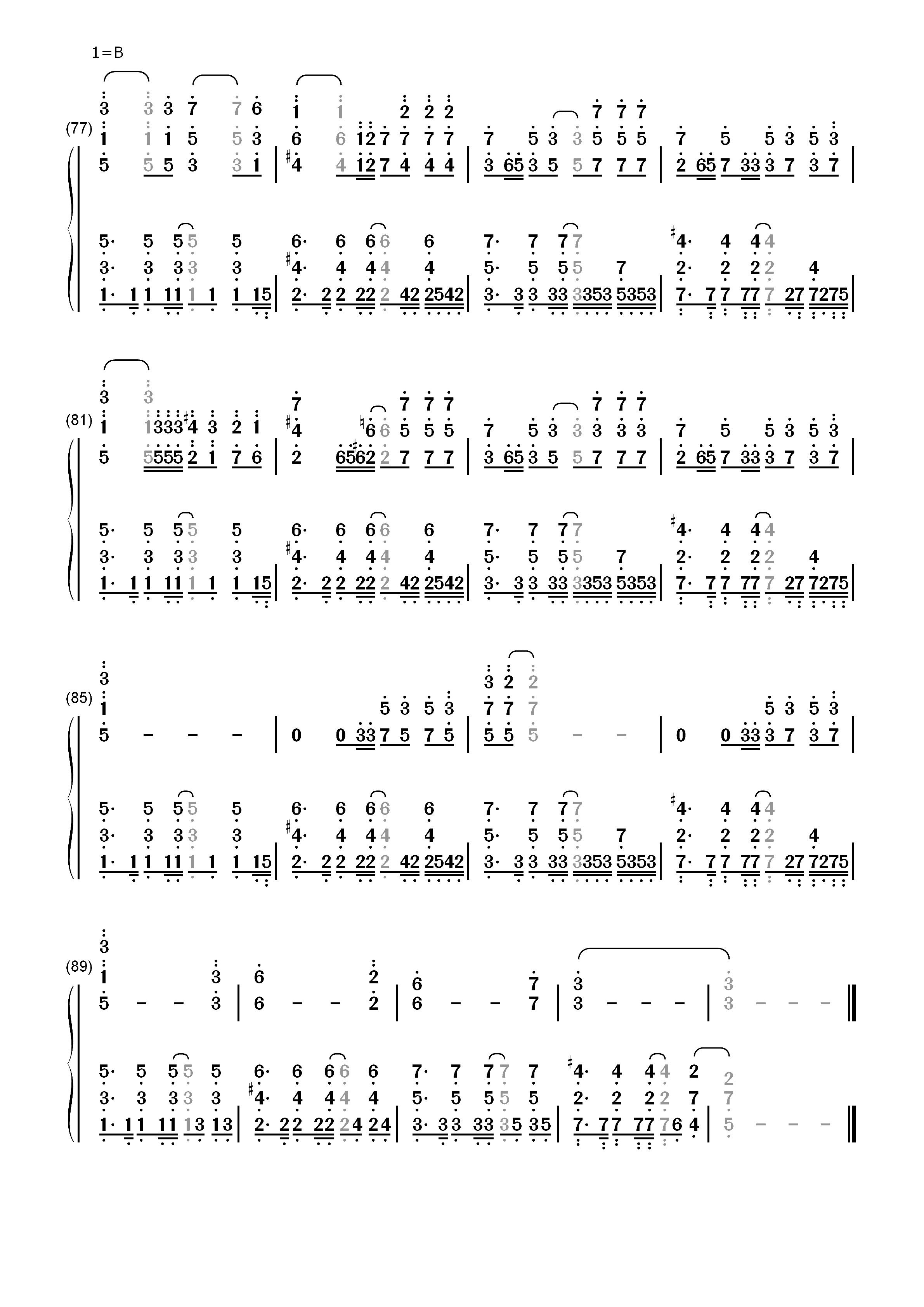 モラトリアム-鸣鸟不飞乌云密布主题曲双手简谱预览6