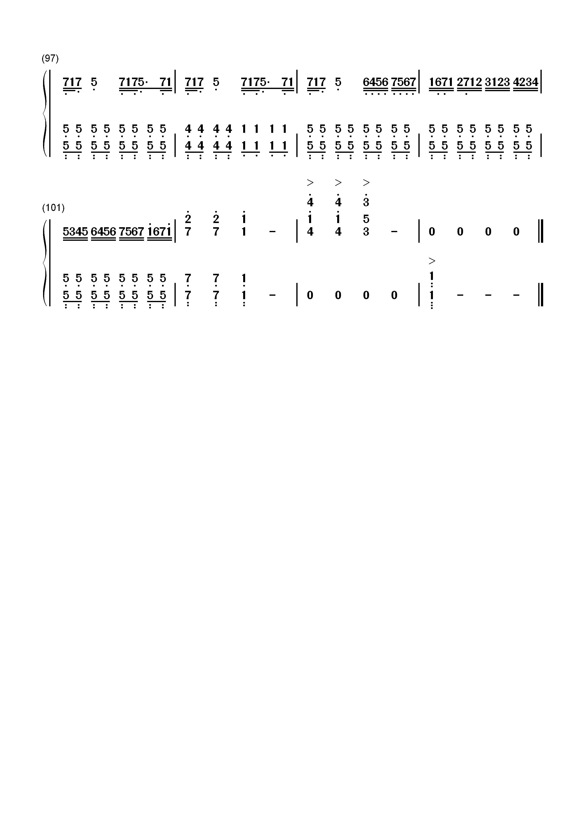 心绘-棒球大联盟主题曲双手简谱预览6