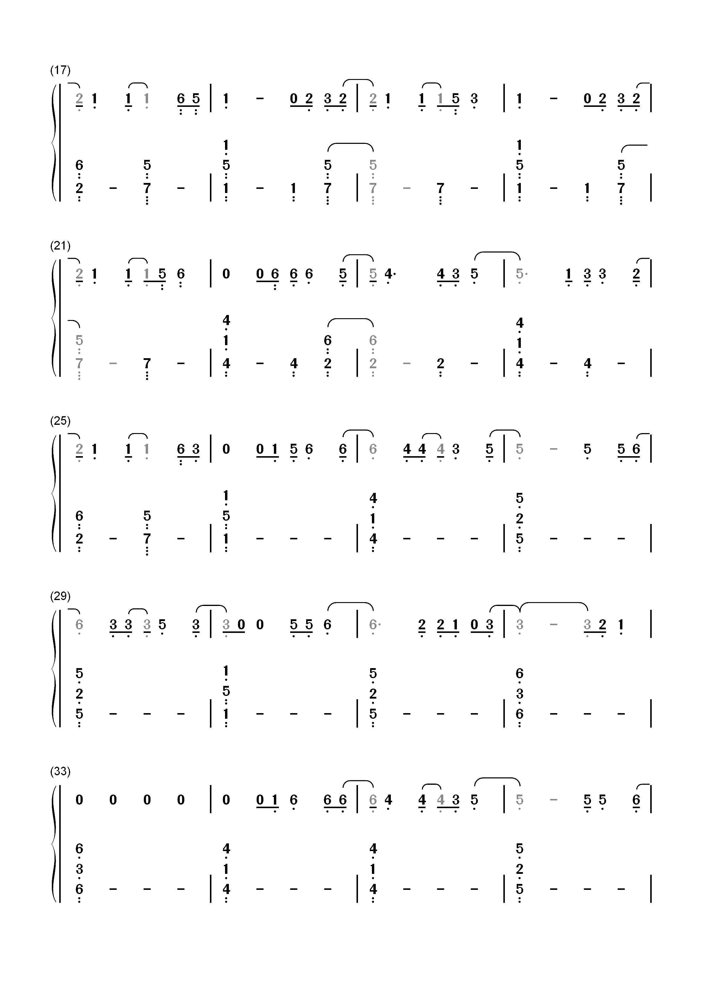 Six Feet Apart-Luke Combs双手简谱预览2