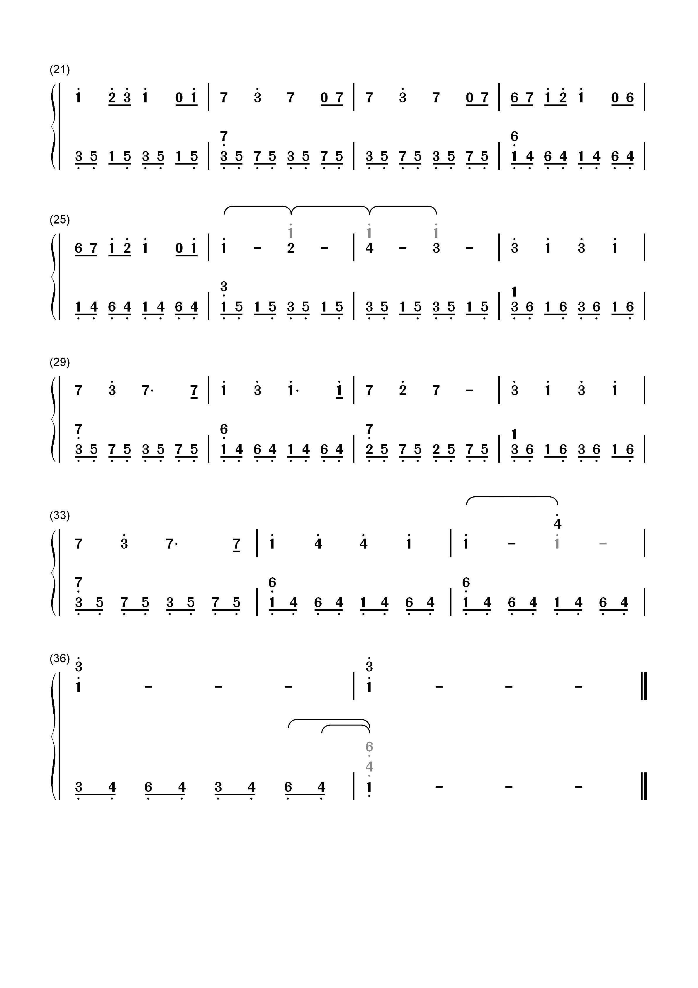 Sigriswil-爱的迫降OST双手简谱预览2