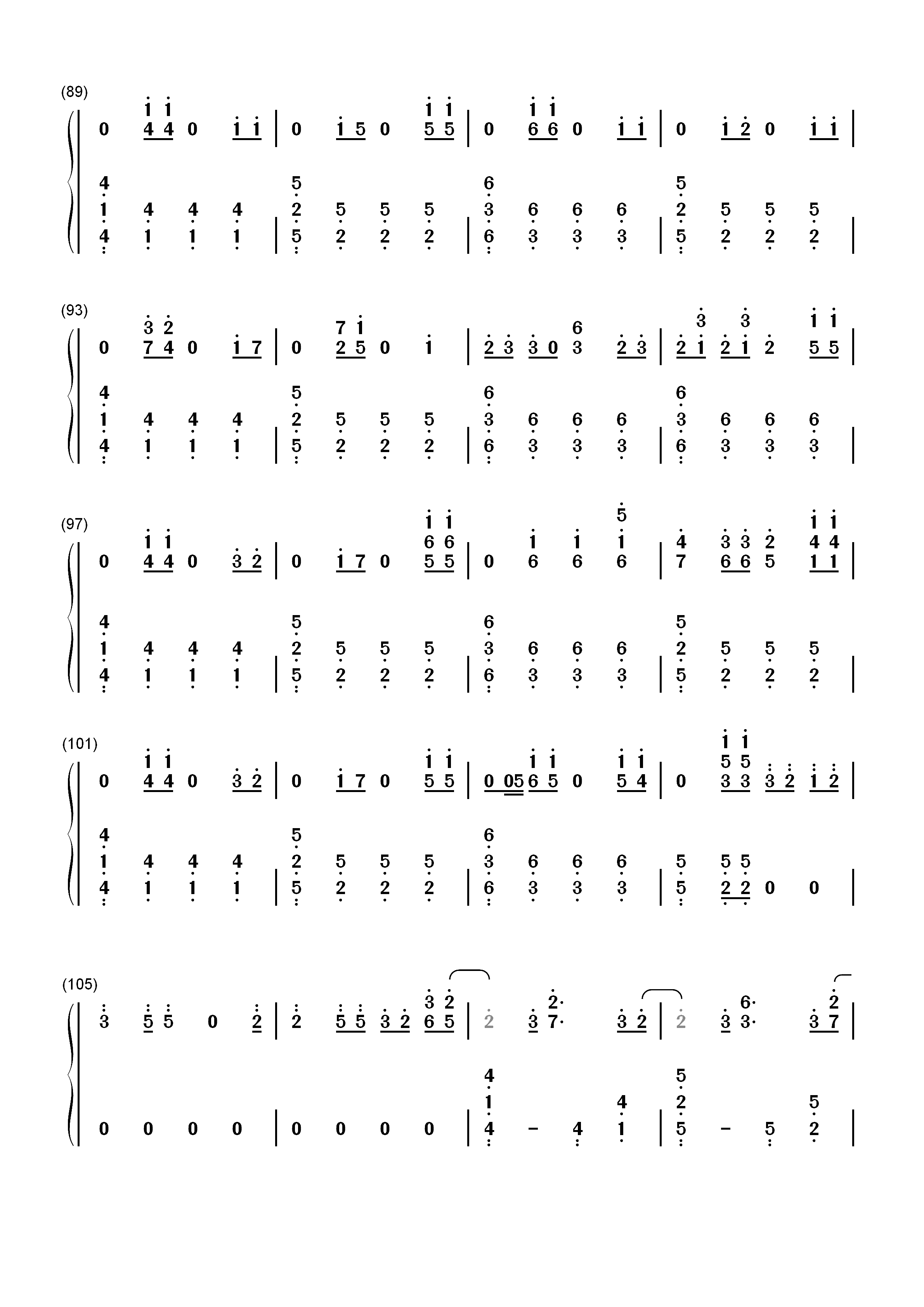 Fallin Flower-舞い落ちる花びら双手简谱预览5