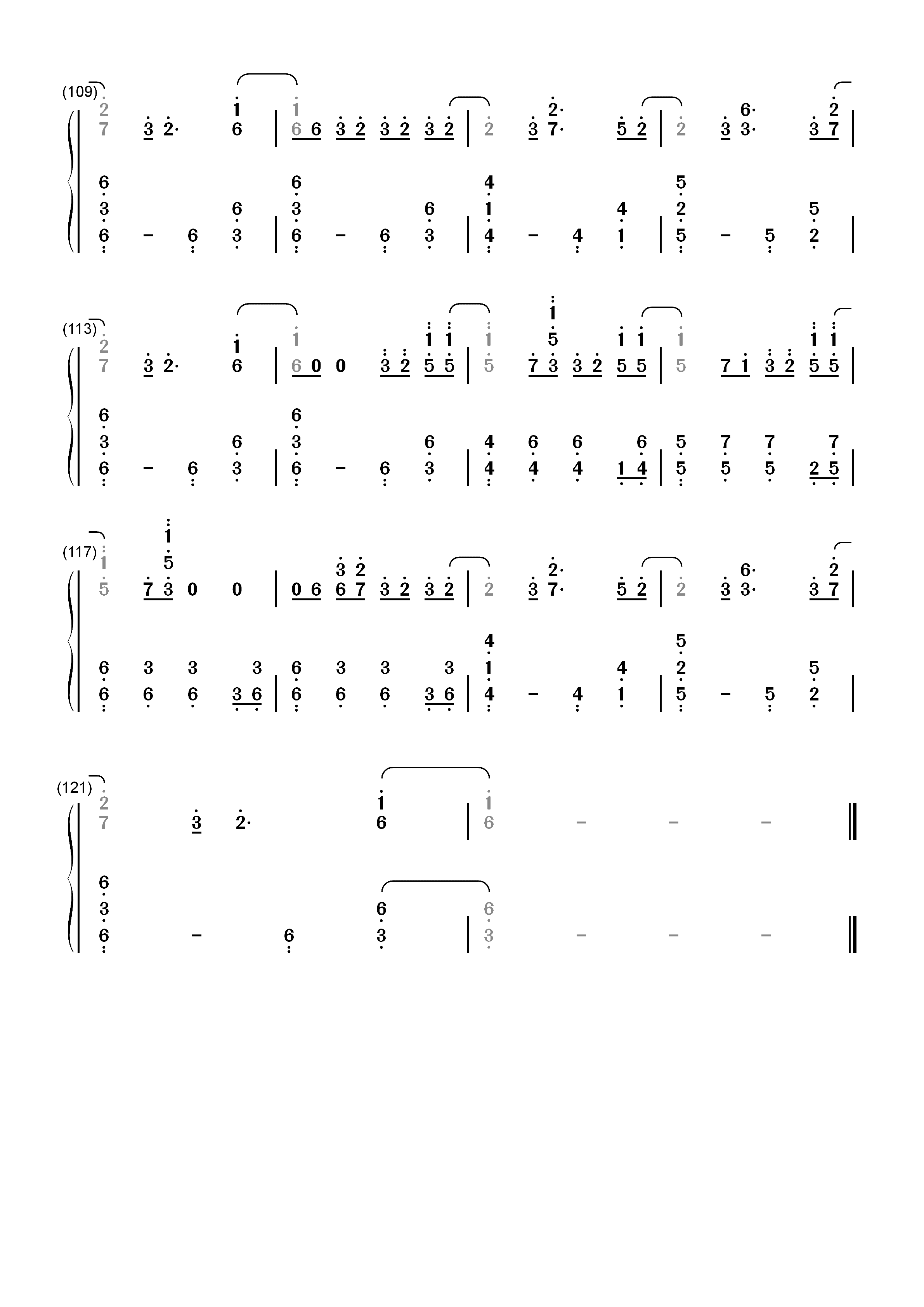 Fallin Flower-舞い落ちる花びら双手简谱预览6