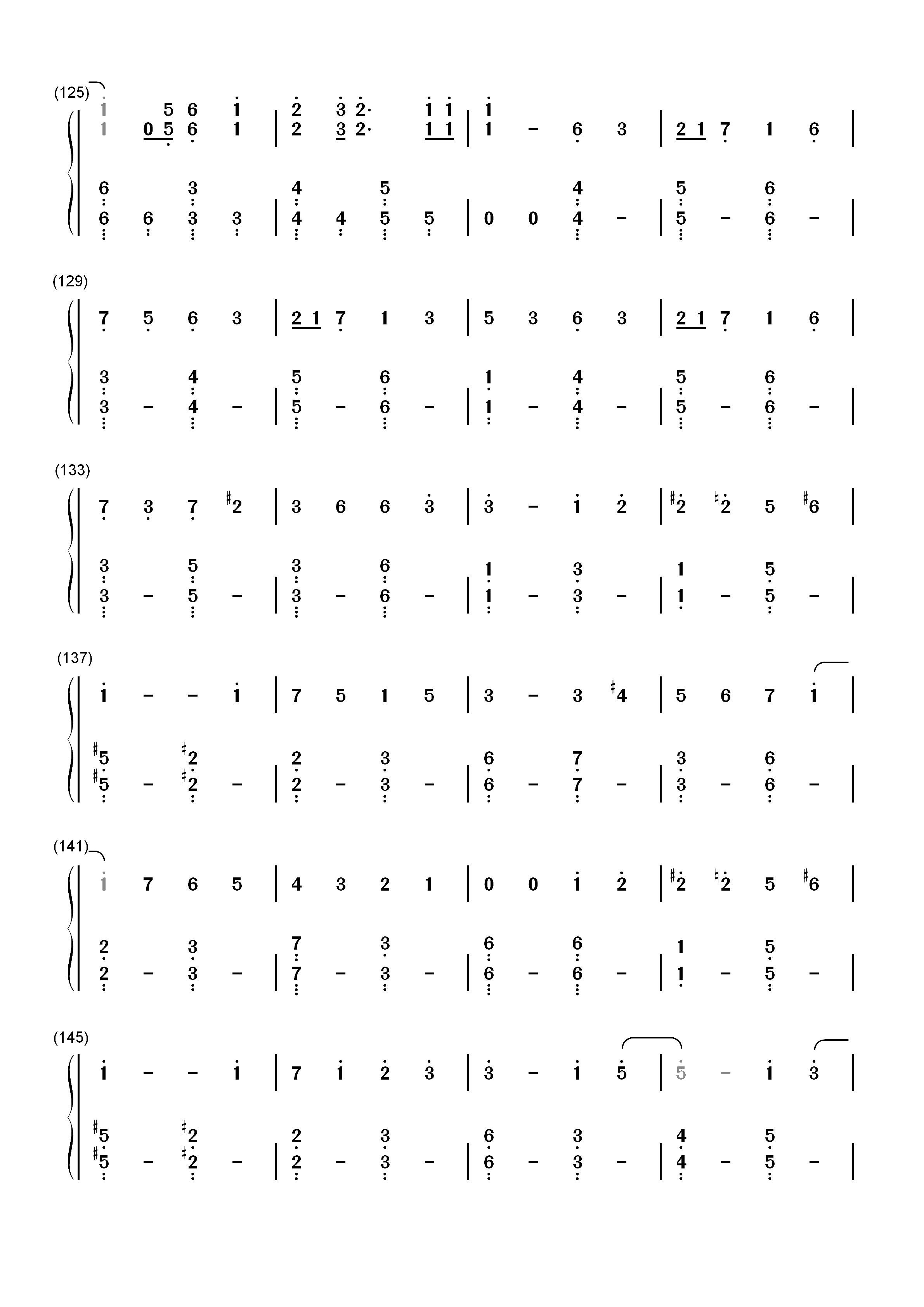 馬と鹿-马と鹿-比赛完毕主题曲双手简谱预览7