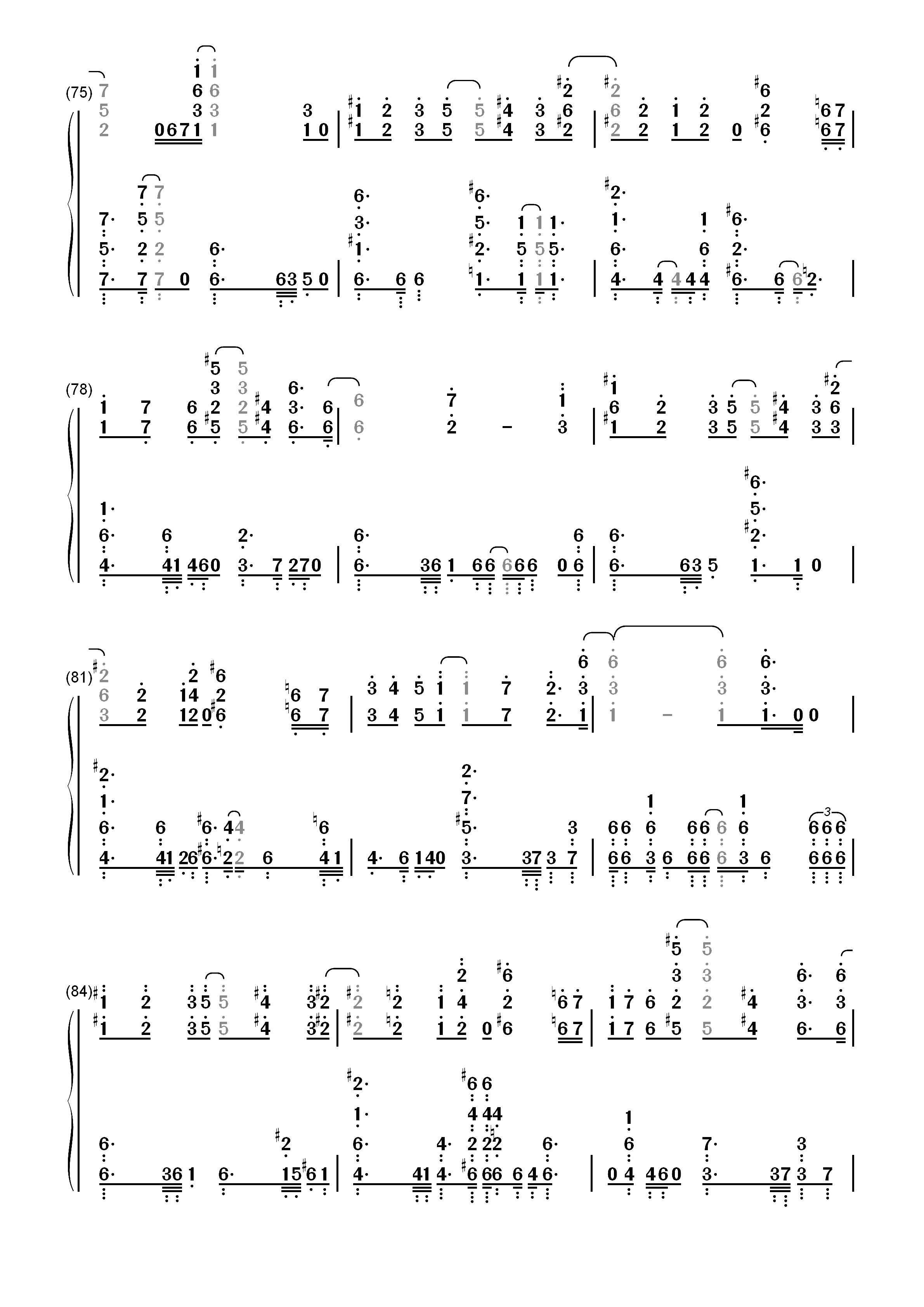 感電-感电-MIU404主题曲双手简谱预览7