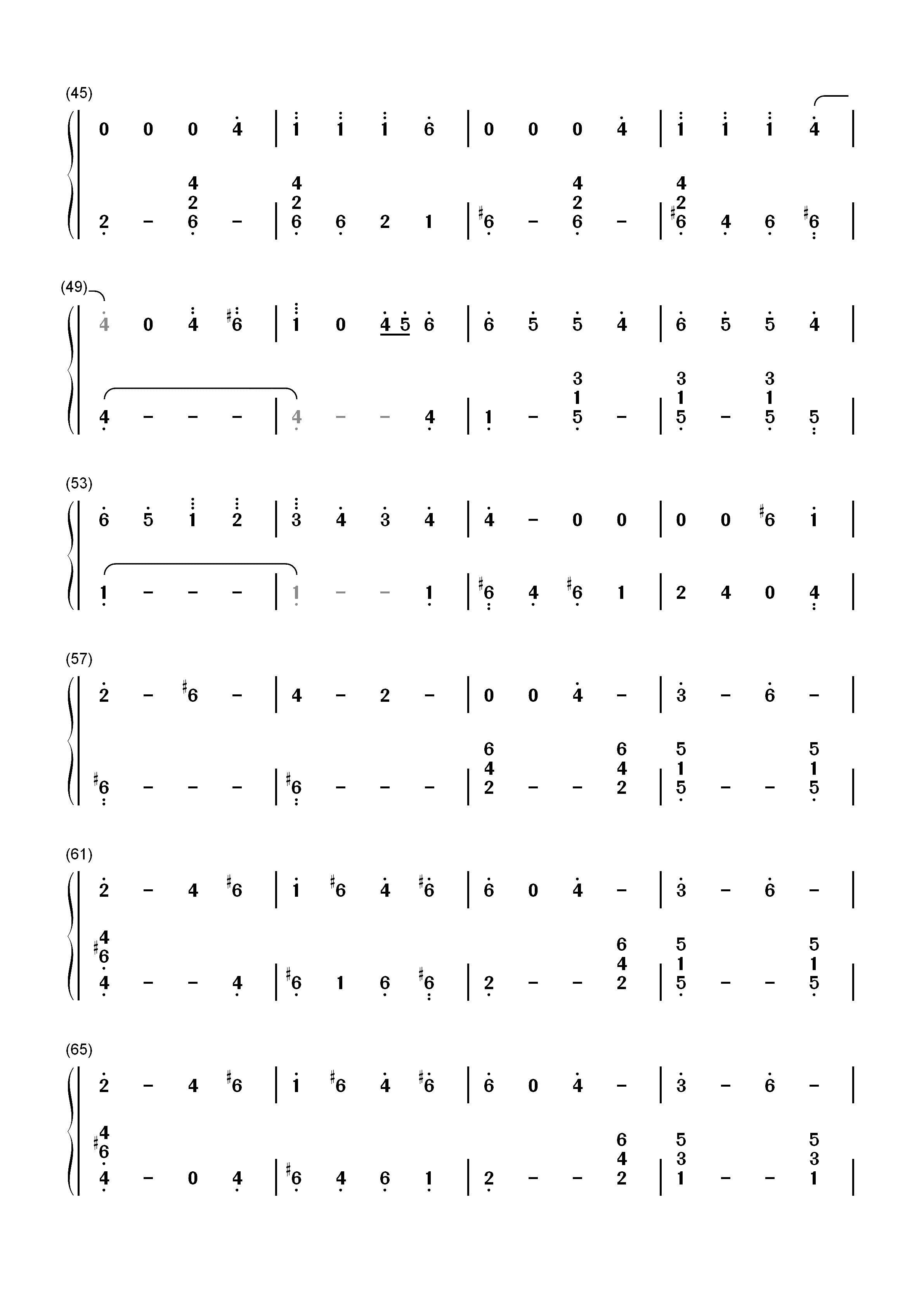 Crying Sun-重装机兵2重制版BGM双手简谱预览3