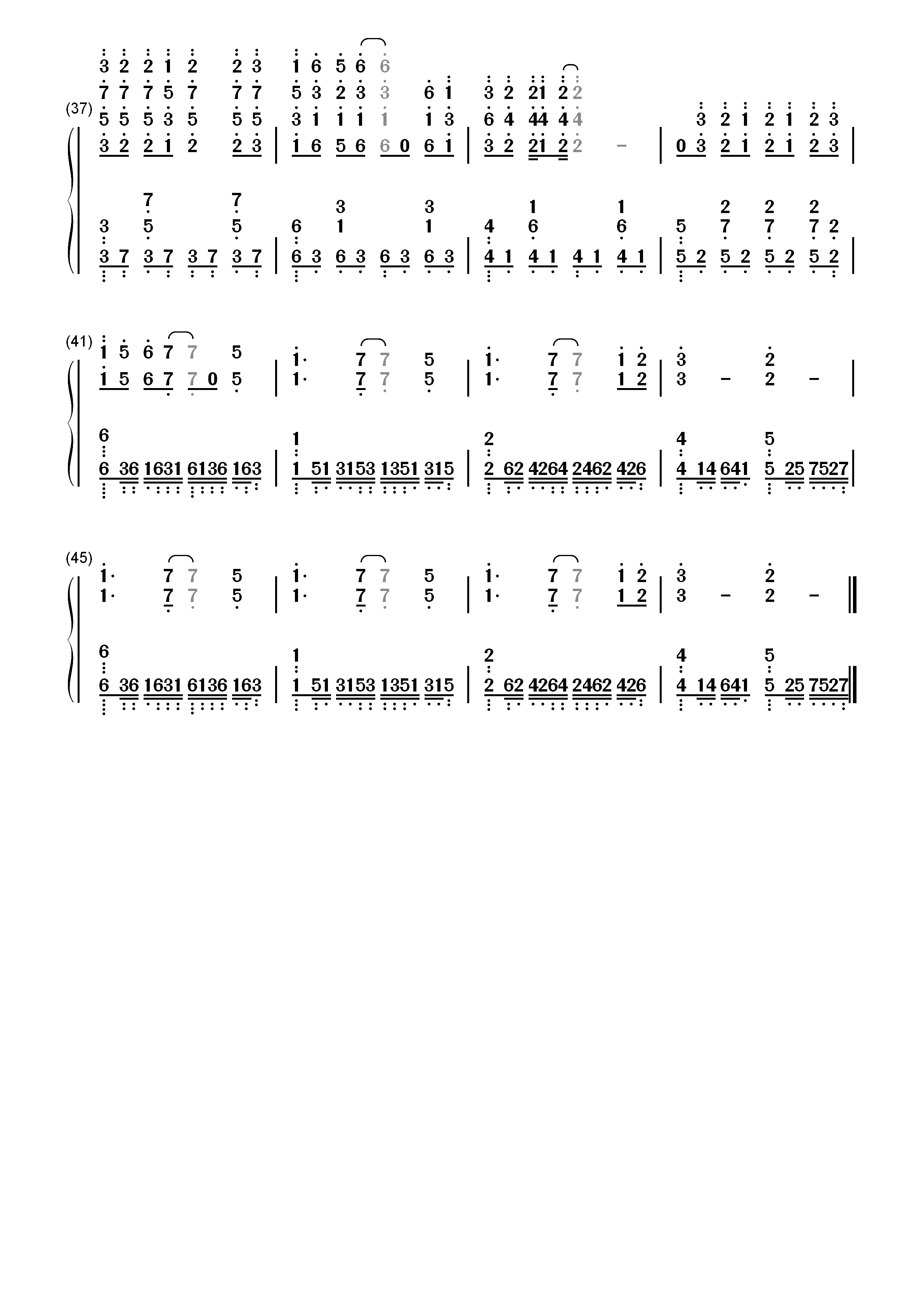 Overlap-游戏王DM OP5双手简谱预览3