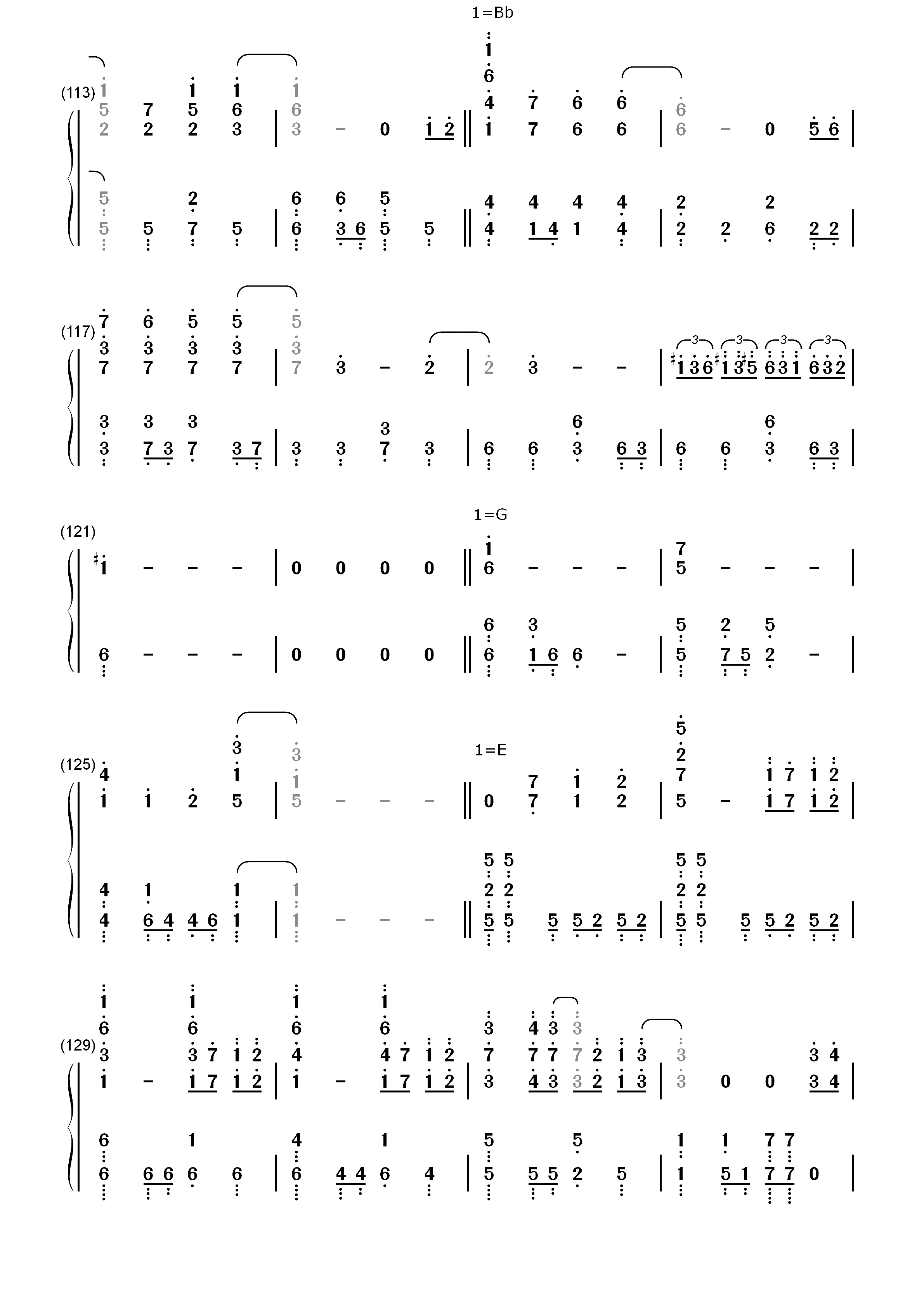 炎-鬼灭之刃无限列车篇主题曲双手简谱预览7