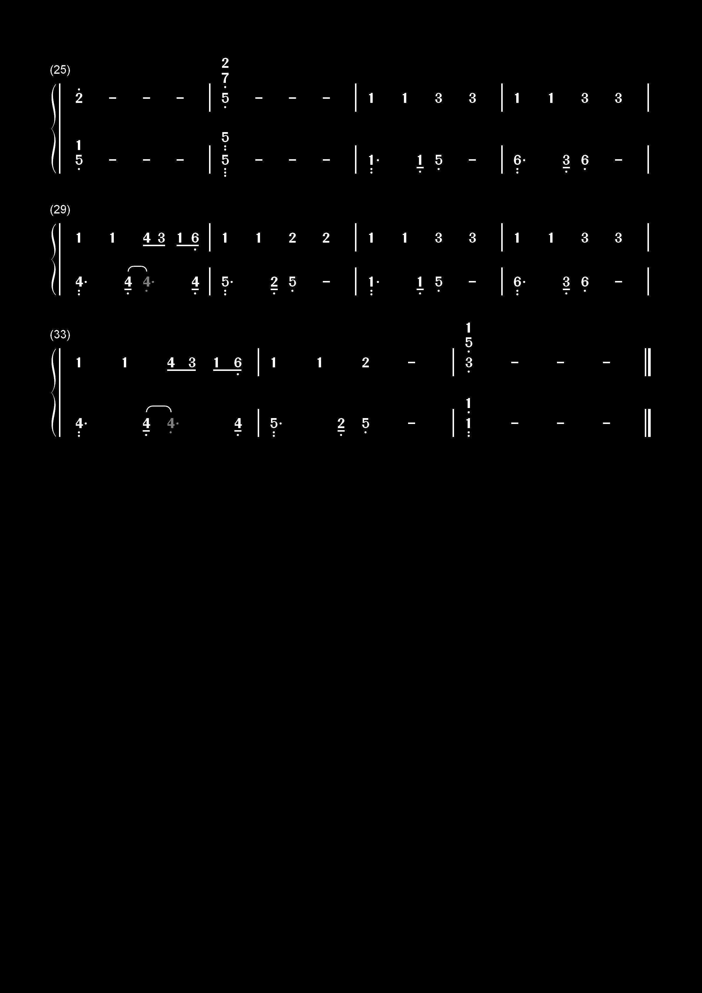 画-C调简单版双手简谱预览2