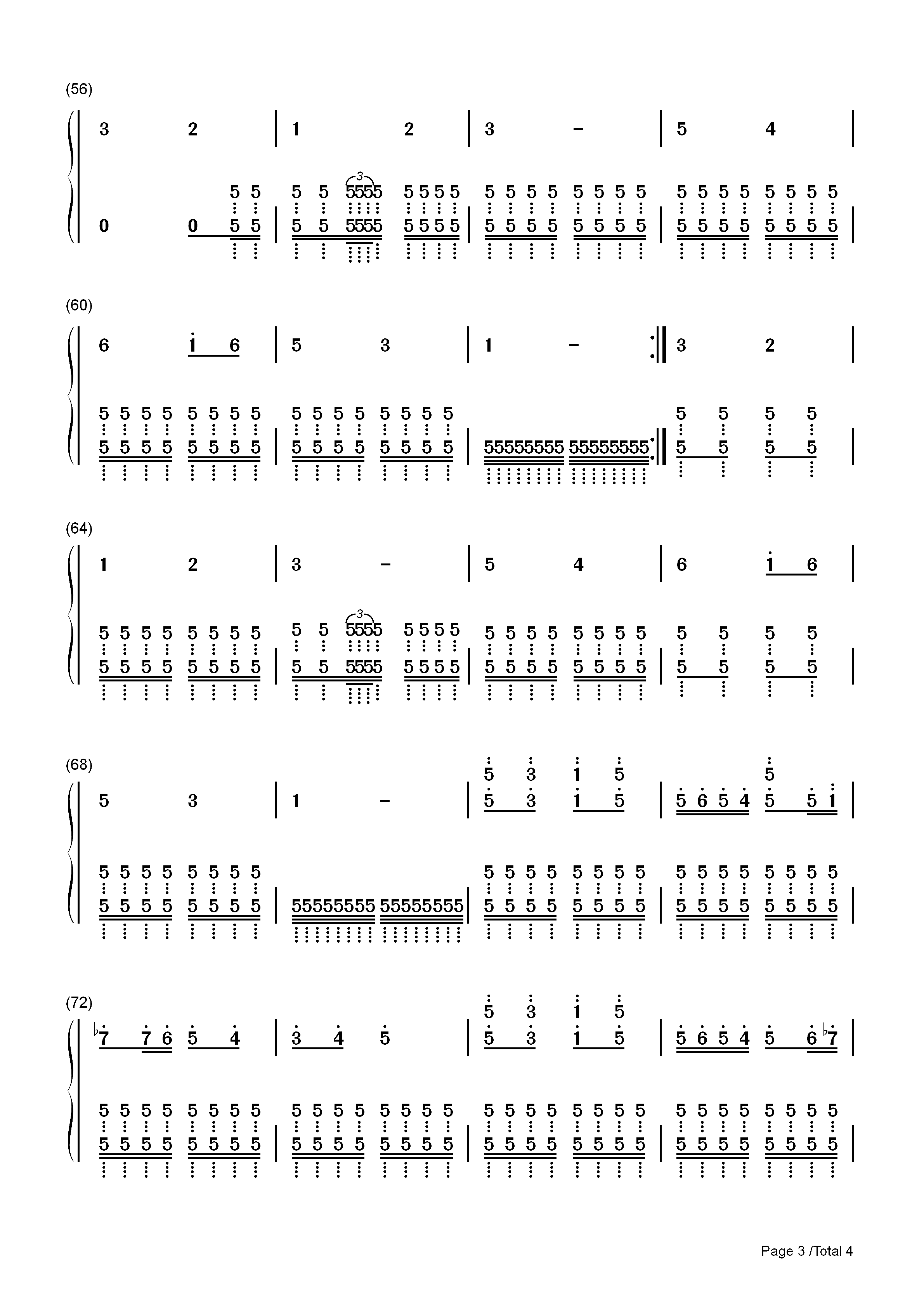 もぺもぺ-Mopemope双手简谱预览3