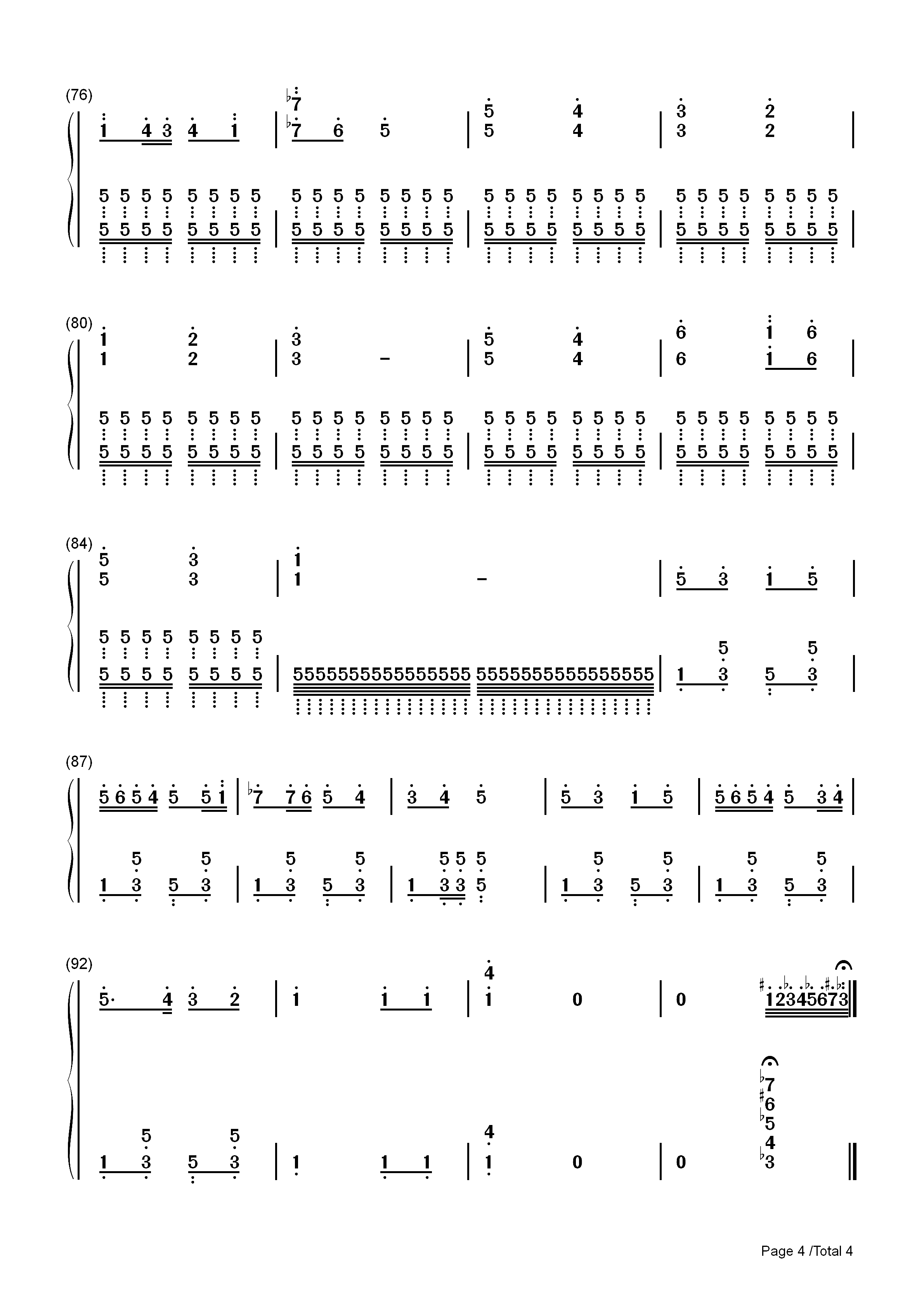 もぺもぺ-Mopemope双手简谱预览4