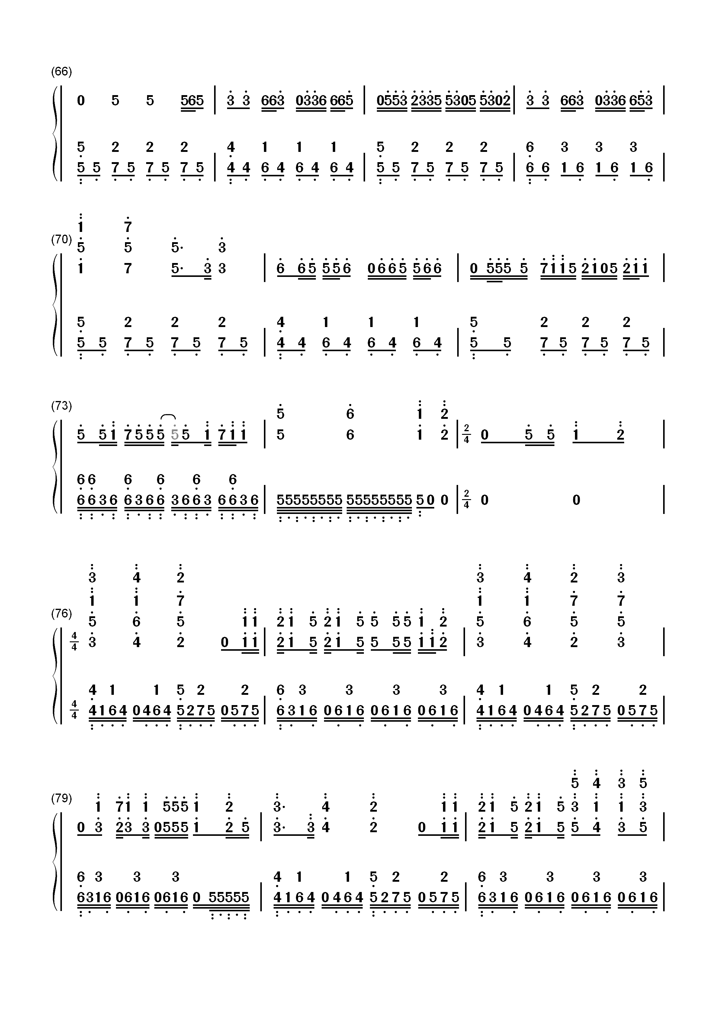 Dawn-BACK ARROW片头曲双手简谱预览5