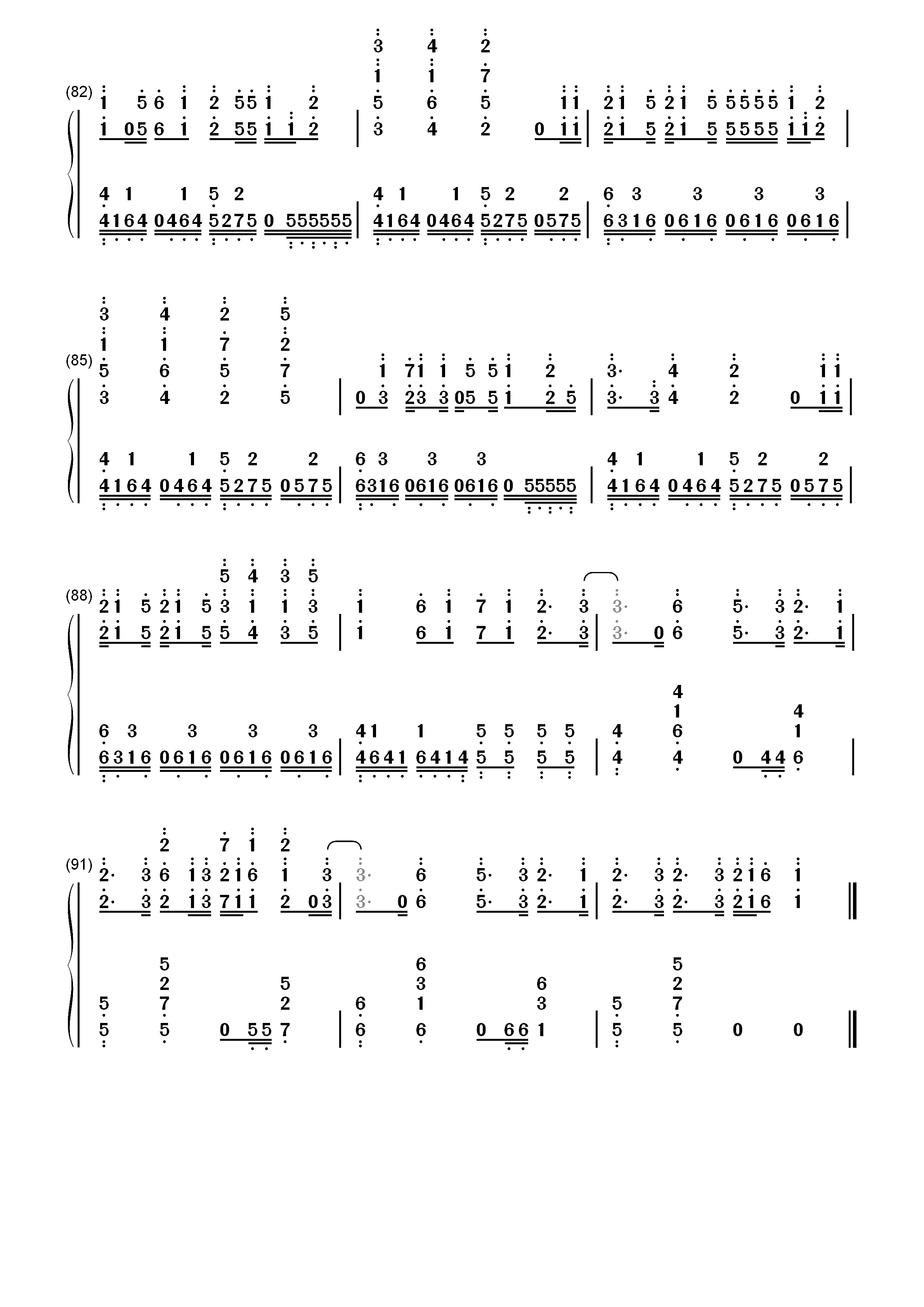 Dawn-BACK ARROW片头曲双手简谱预览6