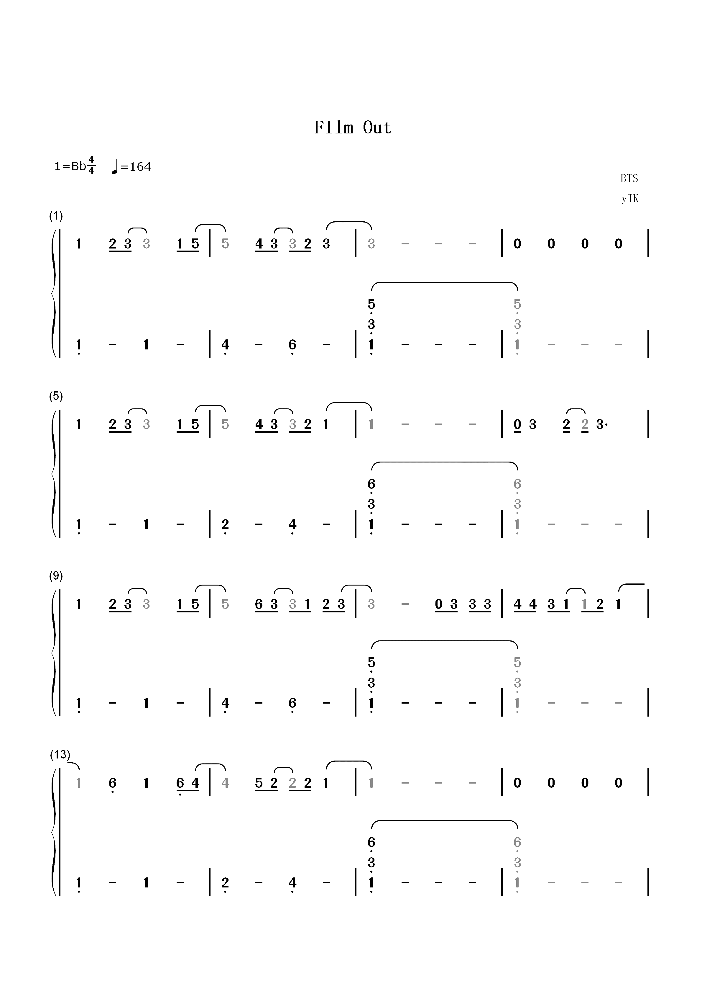 Film Out-SIGNAL信号长期未解决事件搜查组主题曲双手简谱预览1