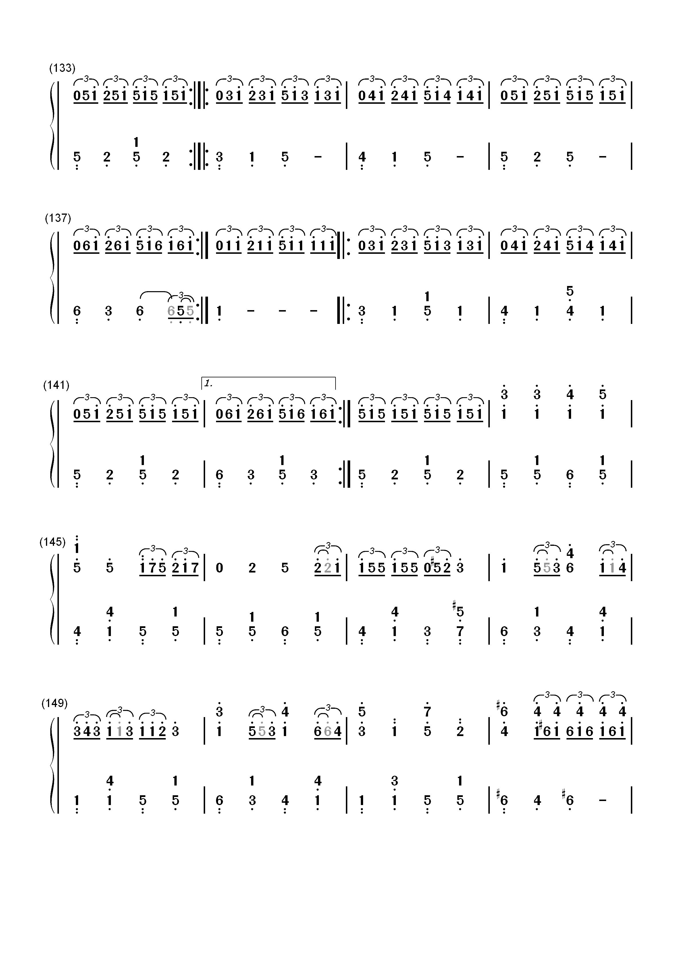 スパークル-火花-你的名字双手简谱预览7