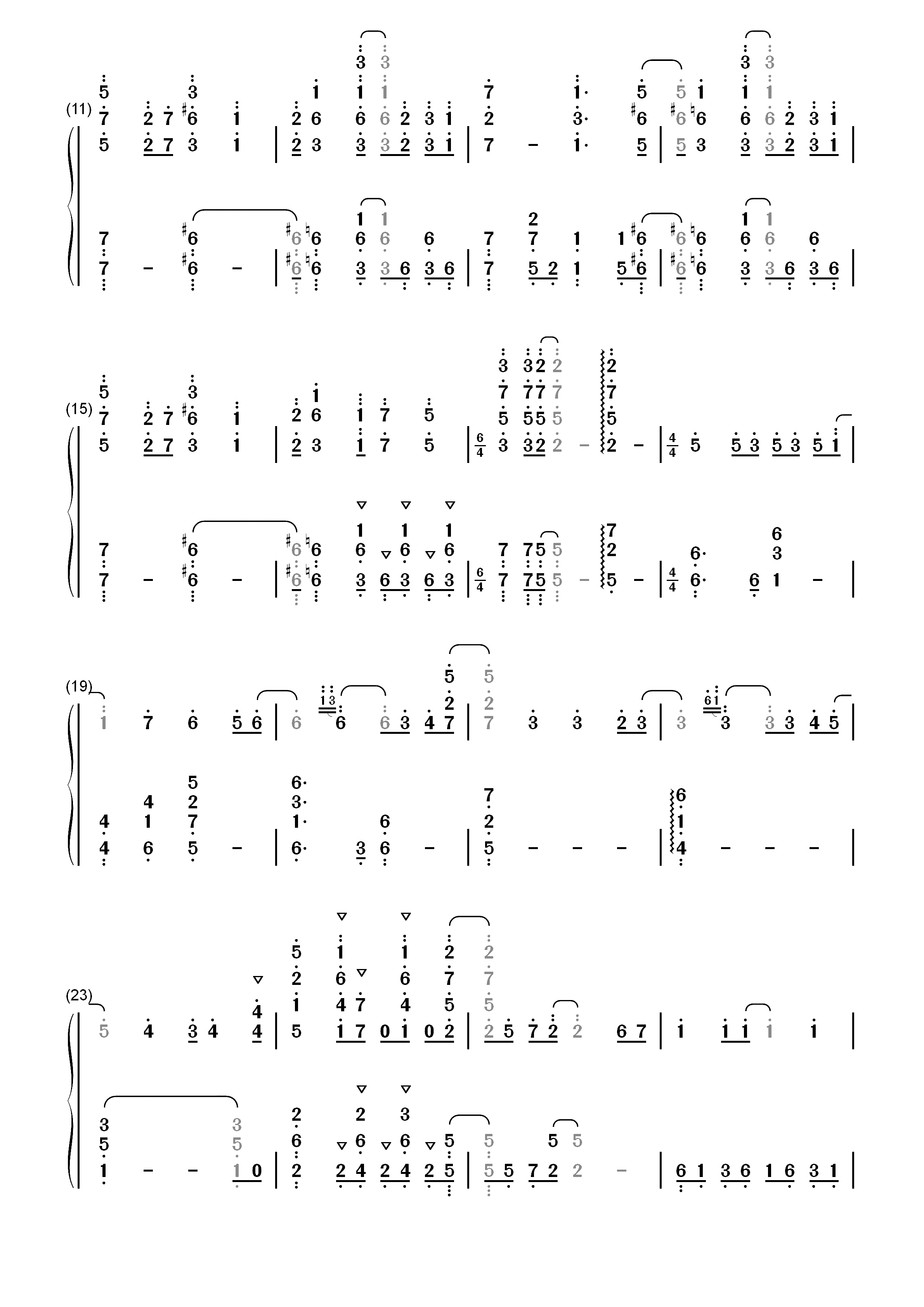 永遠のAria-七大罪愤怒的审判OP双手简谱预览2