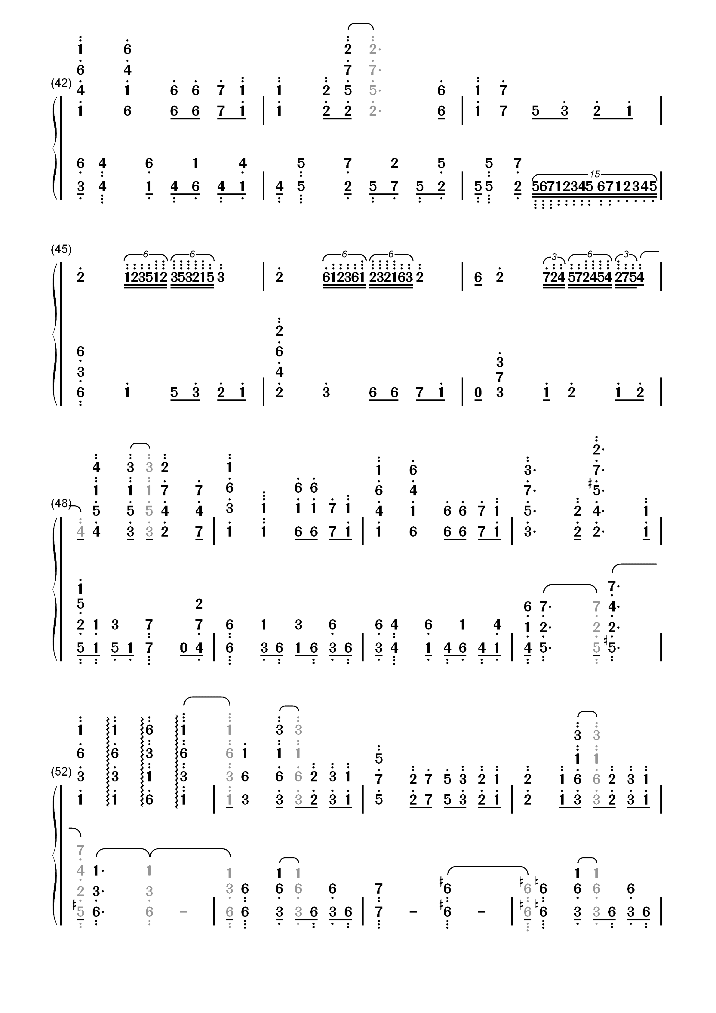 永遠のAria-七大罪愤怒的审判OP双手简谱预览4