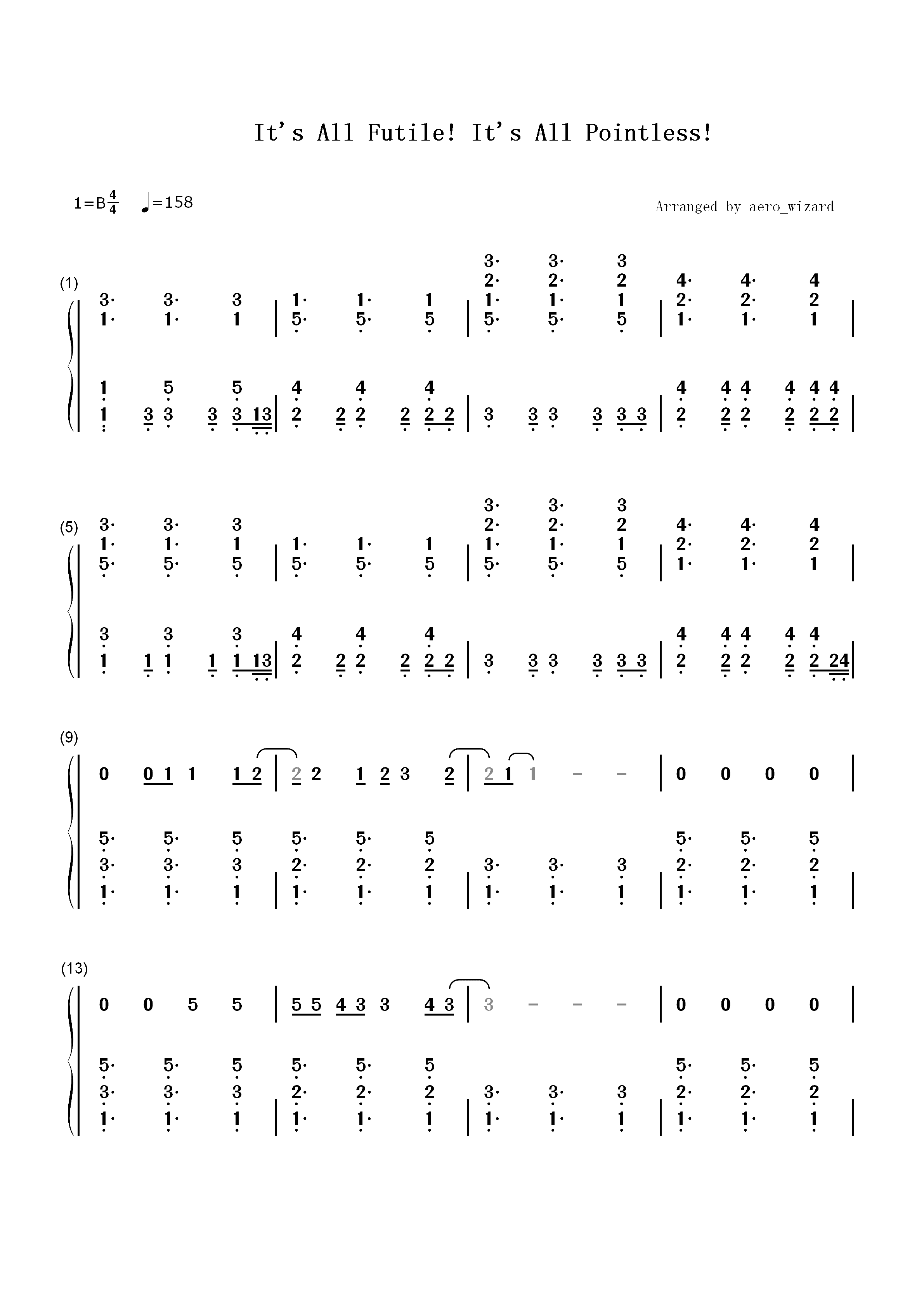 Its All Futile Its All Pointless-Wilbur Soot双手简谱预览1