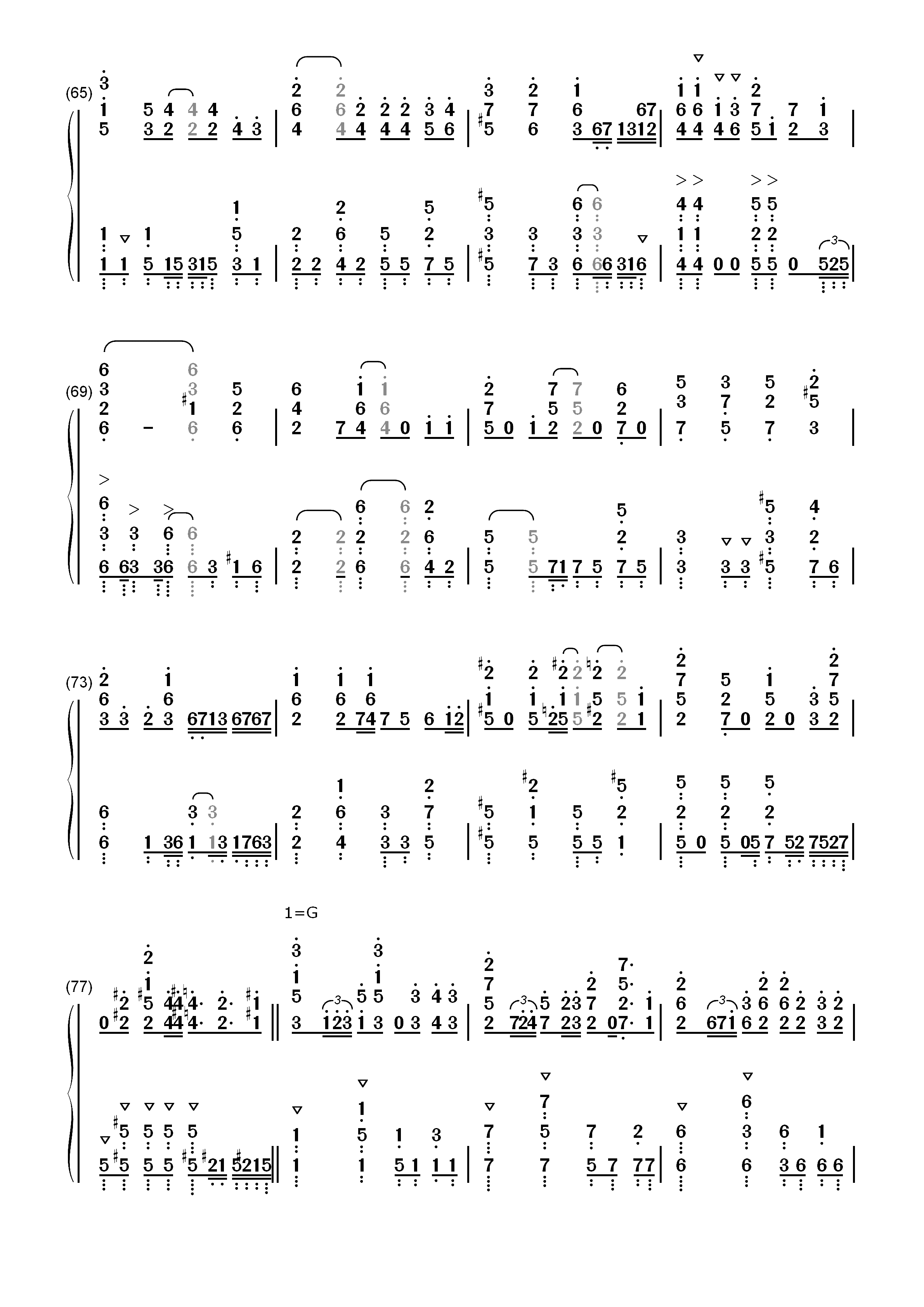 ウェルカム トゥ ブリリアントパーティ-碧蓝航线组合角色歌曲双手简谱预览5