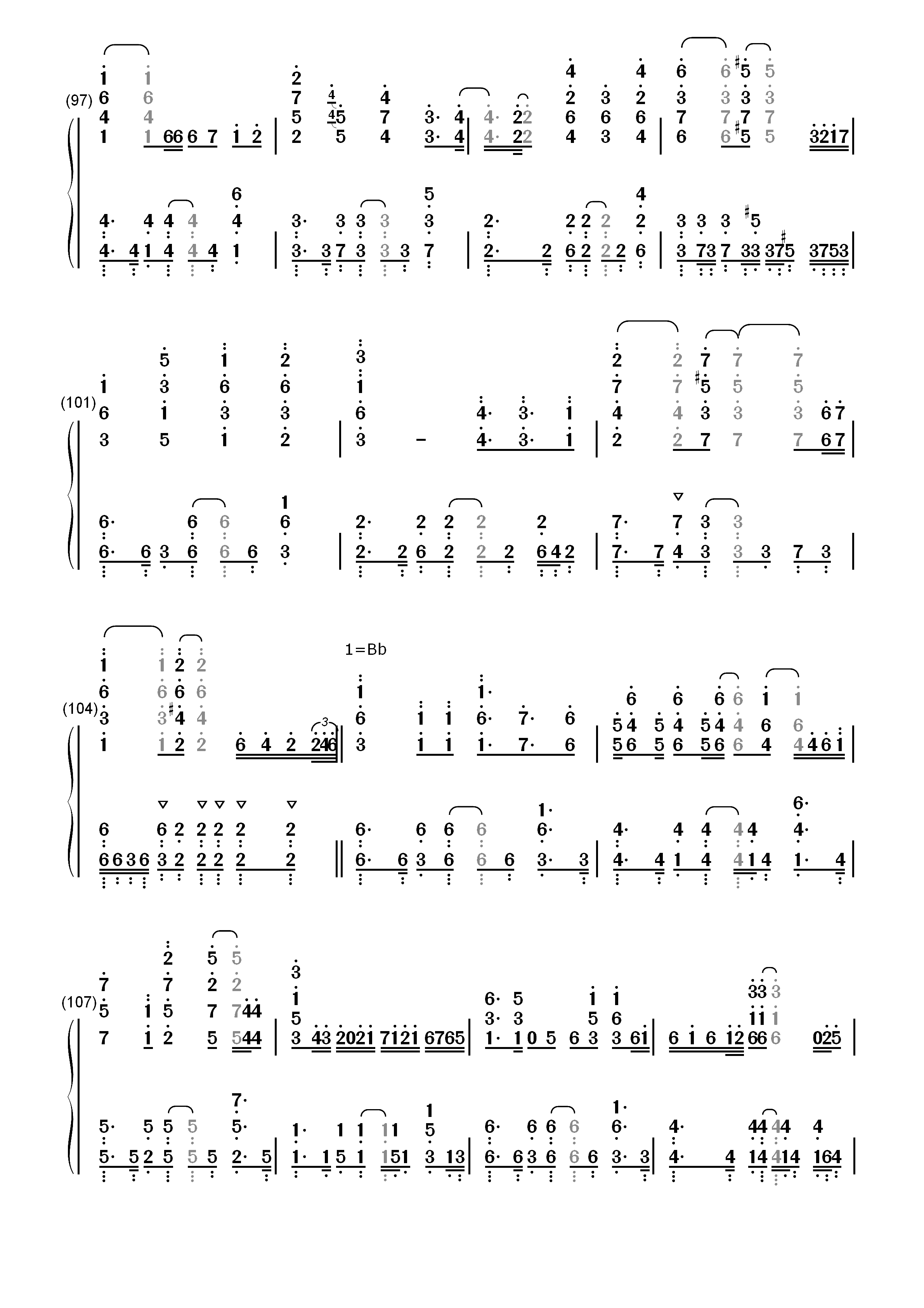 ウェルカム トゥ ブリリアントパーティ-碧蓝航线组合角色歌曲双手简谱预览7