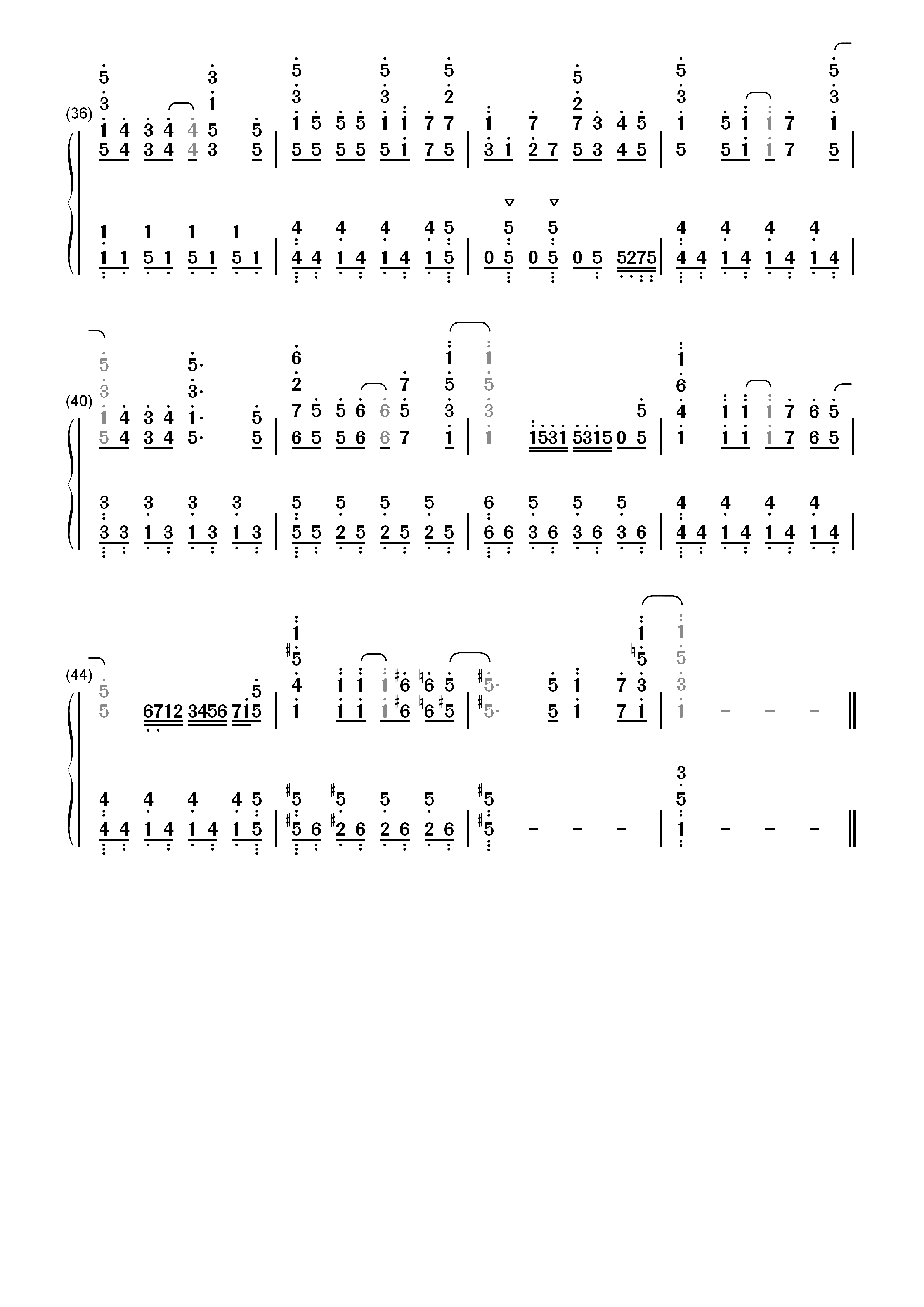 つぎはぎもよう-悠哉日常大王 Nonstop OP双手简谱预览3