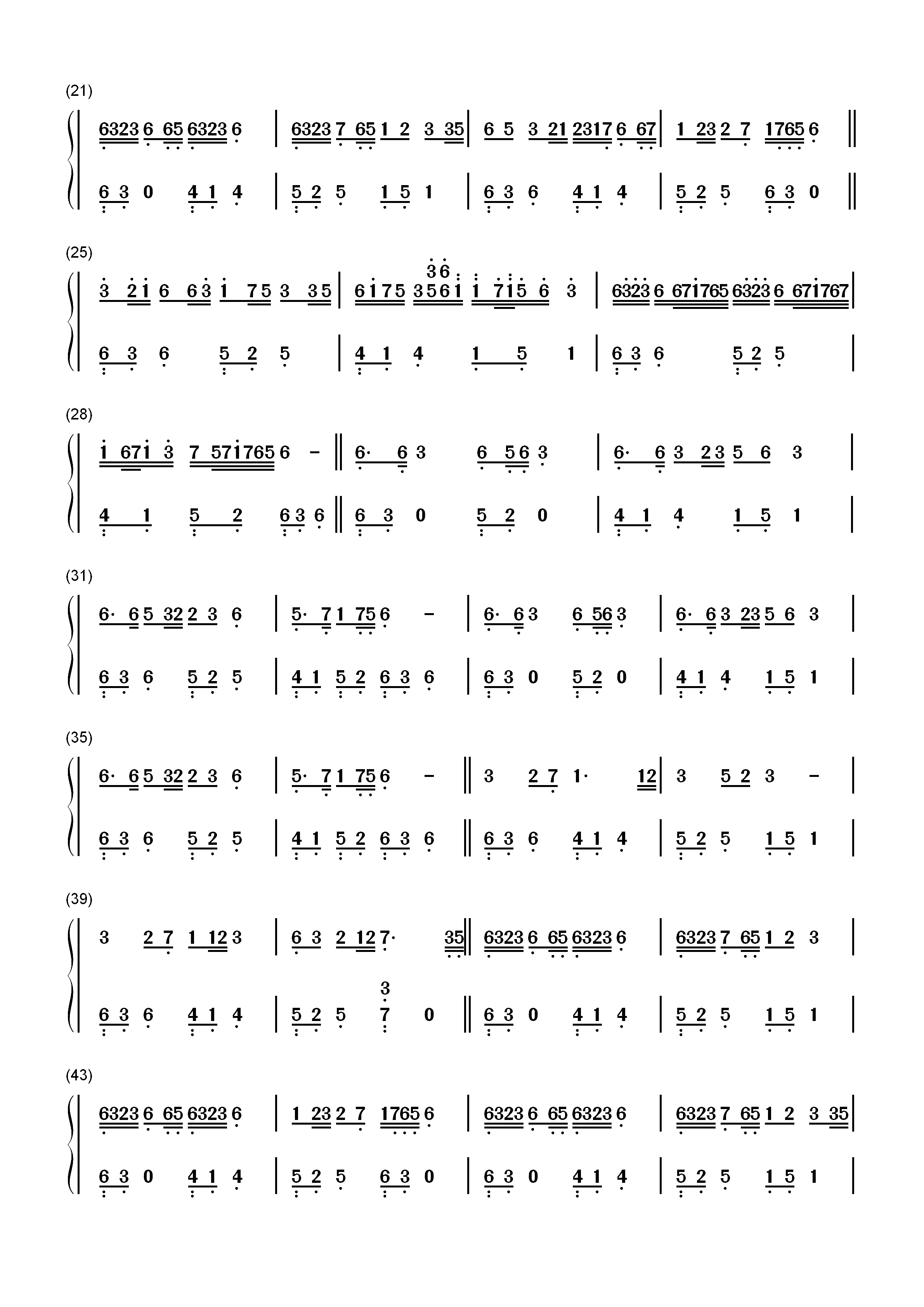 萤冢-螢塚-Calvaria双手简谱预览2