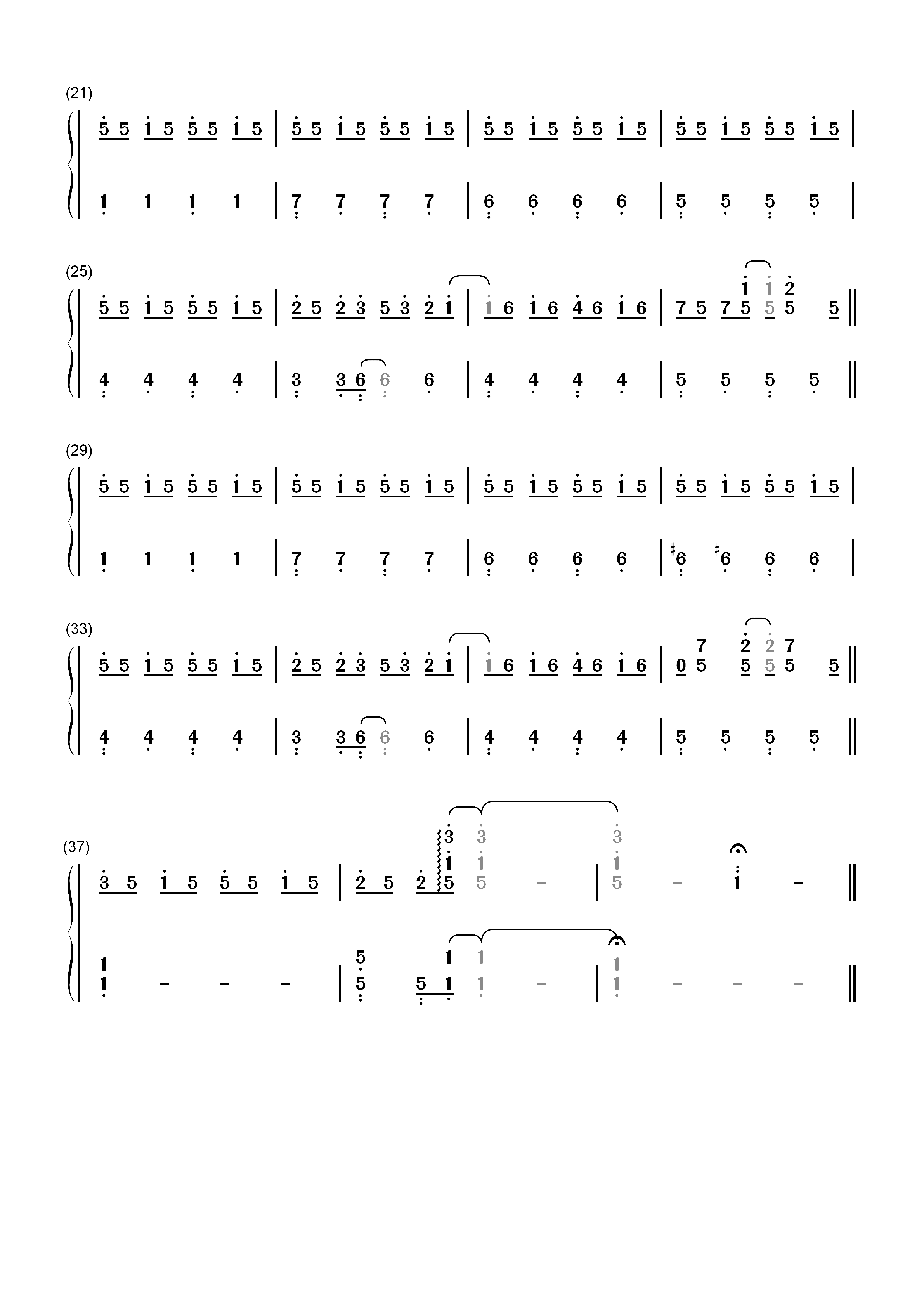 Letter-任天堂动物森友会CM广告曲双手简谱预览2