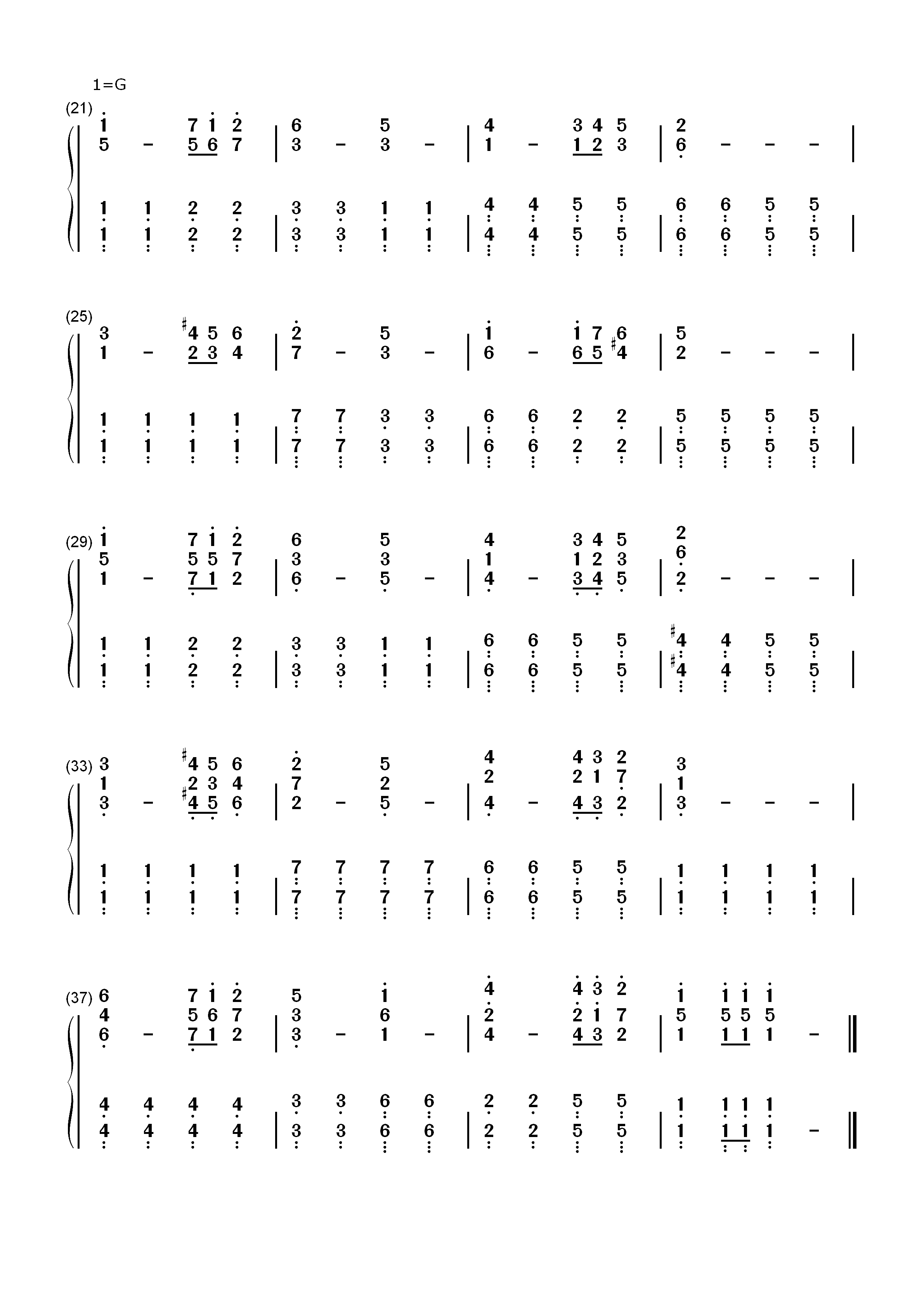 威风堂堂进行曲C大调第五进行曲-Pomp and Circumstance双手简谱预览2