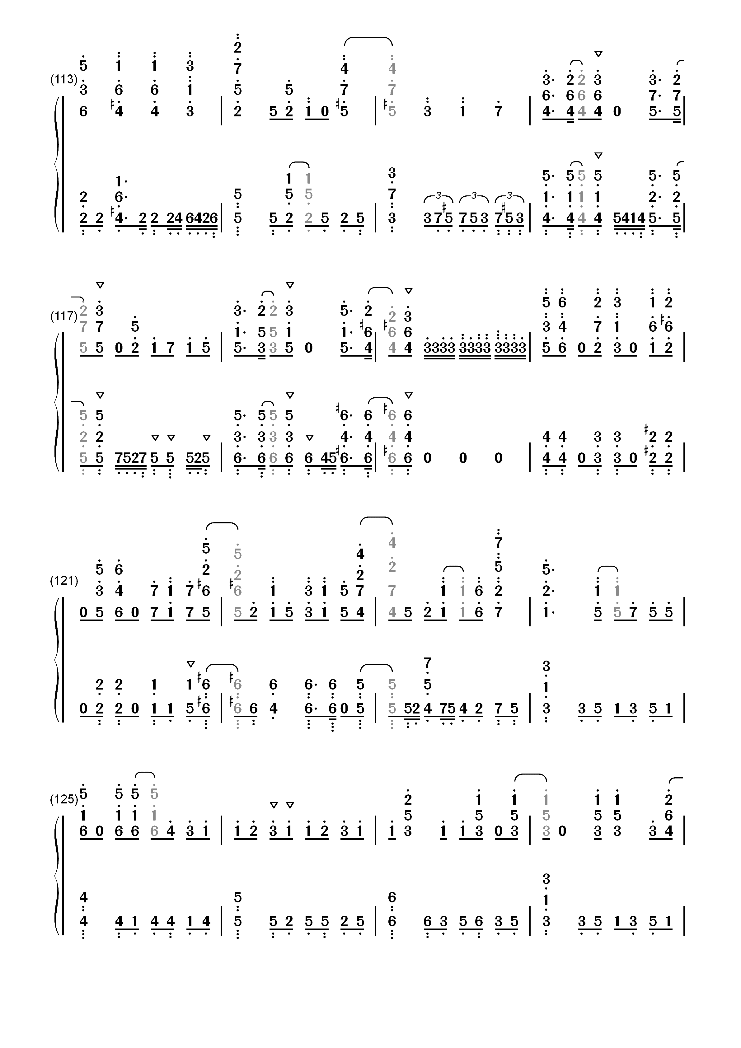 花の塔-Lycoris Recoil ED双手简谱预览8