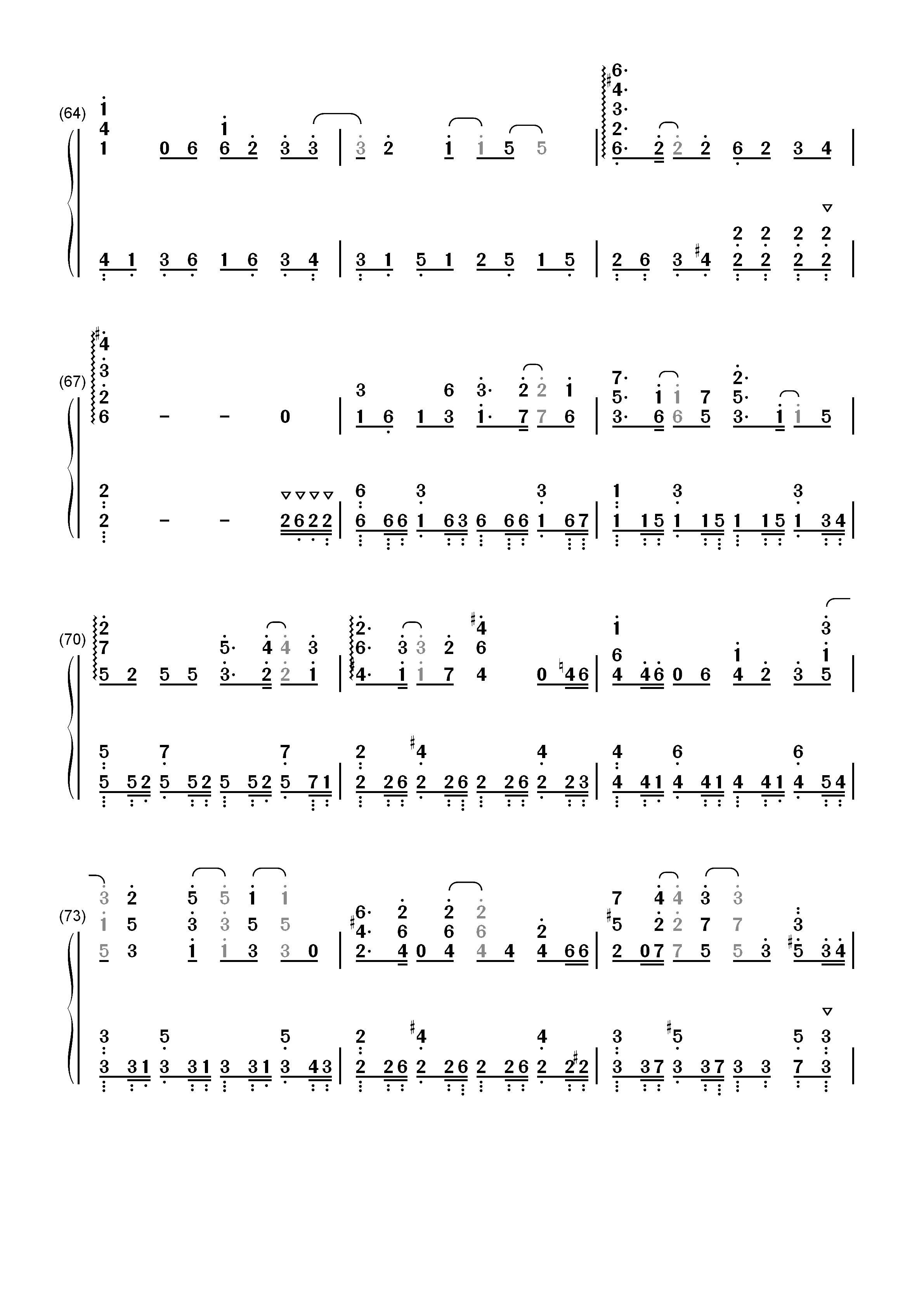 こころに響く恋ほたる-天津罪OP双手简谱预览6