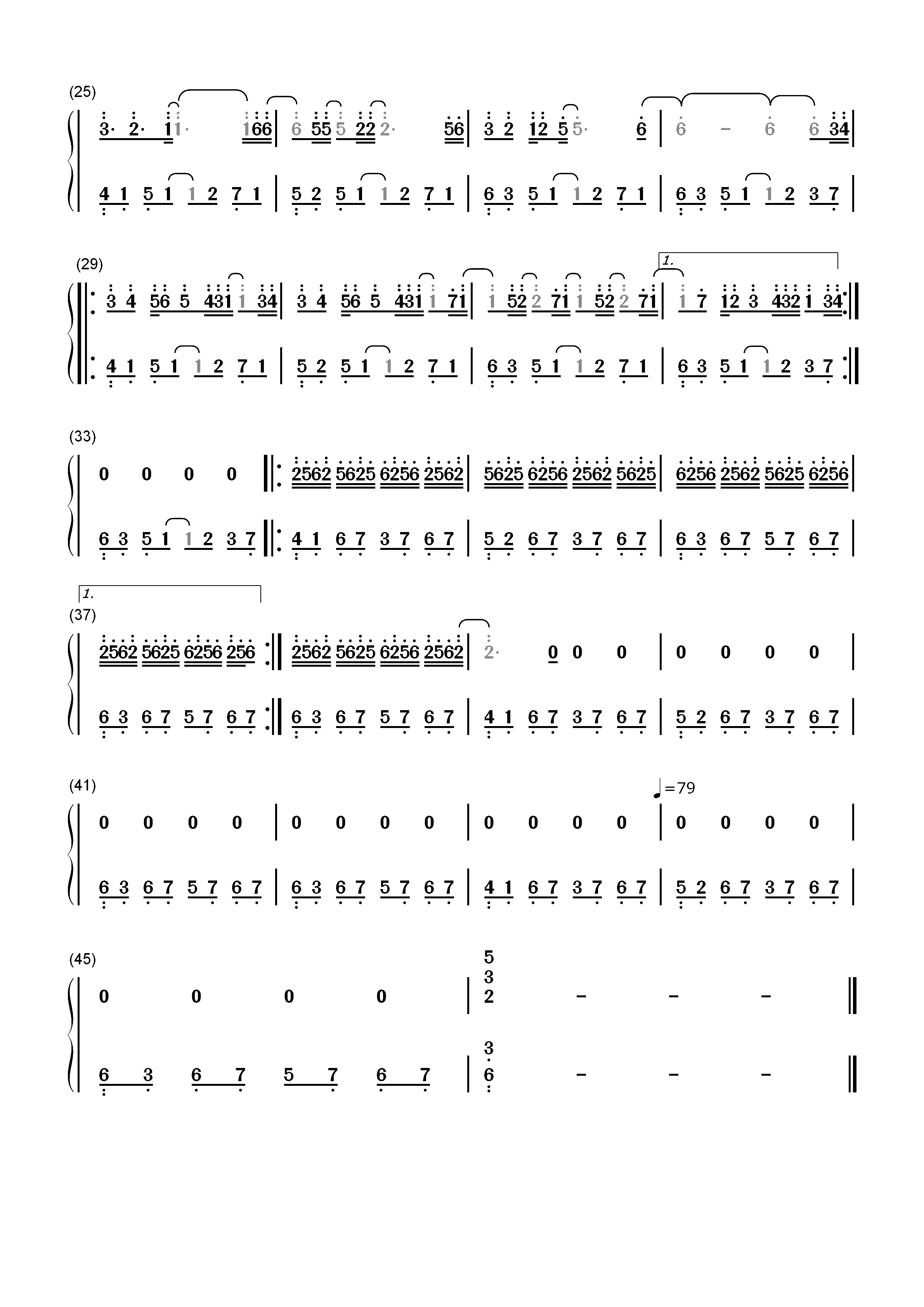 心傷-こころきず-铭日记BGM双手简谱预览2