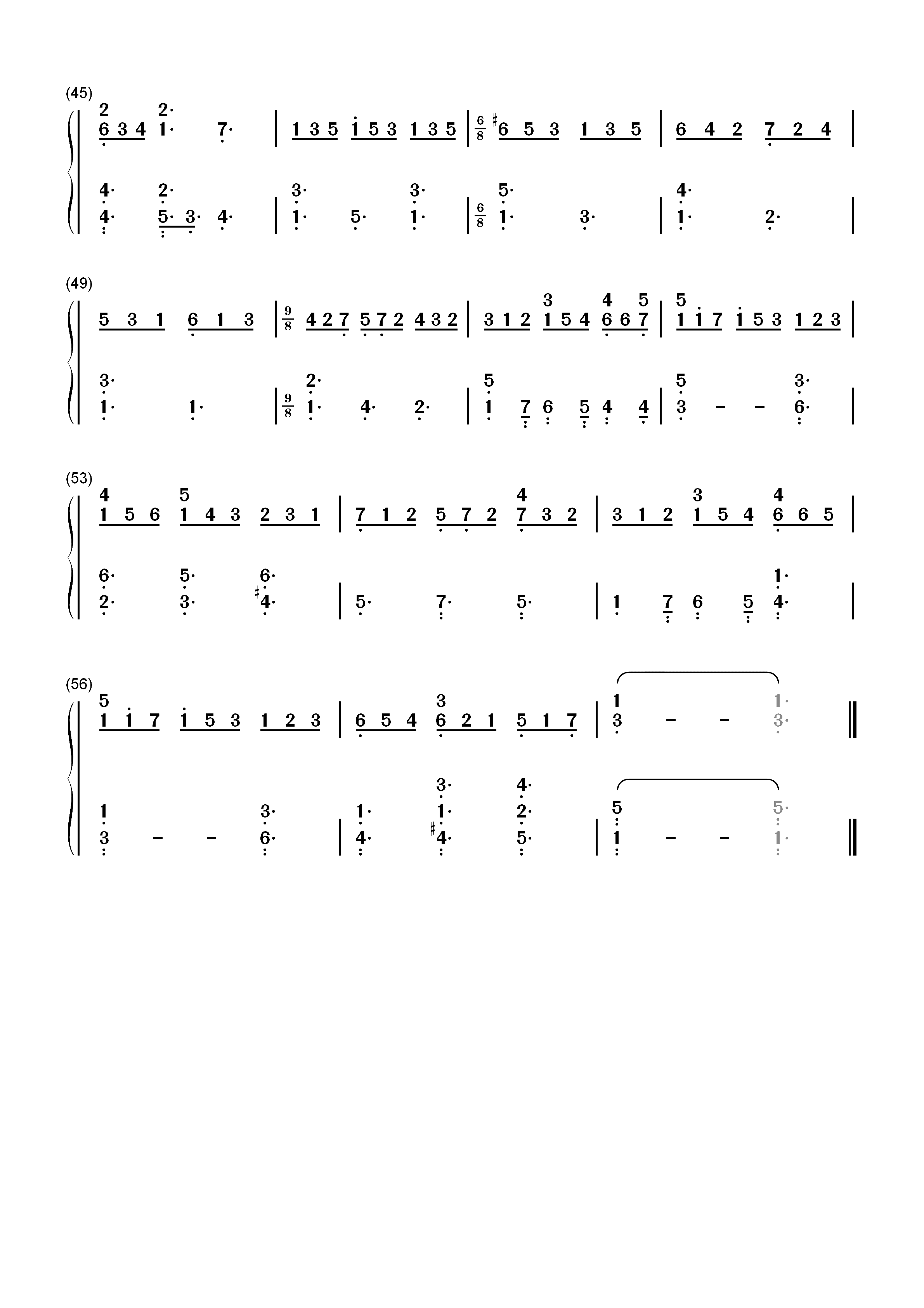 耶稣世人仰望的喜悦-Jesu Joy of Mans Desiring双手简谱预览3