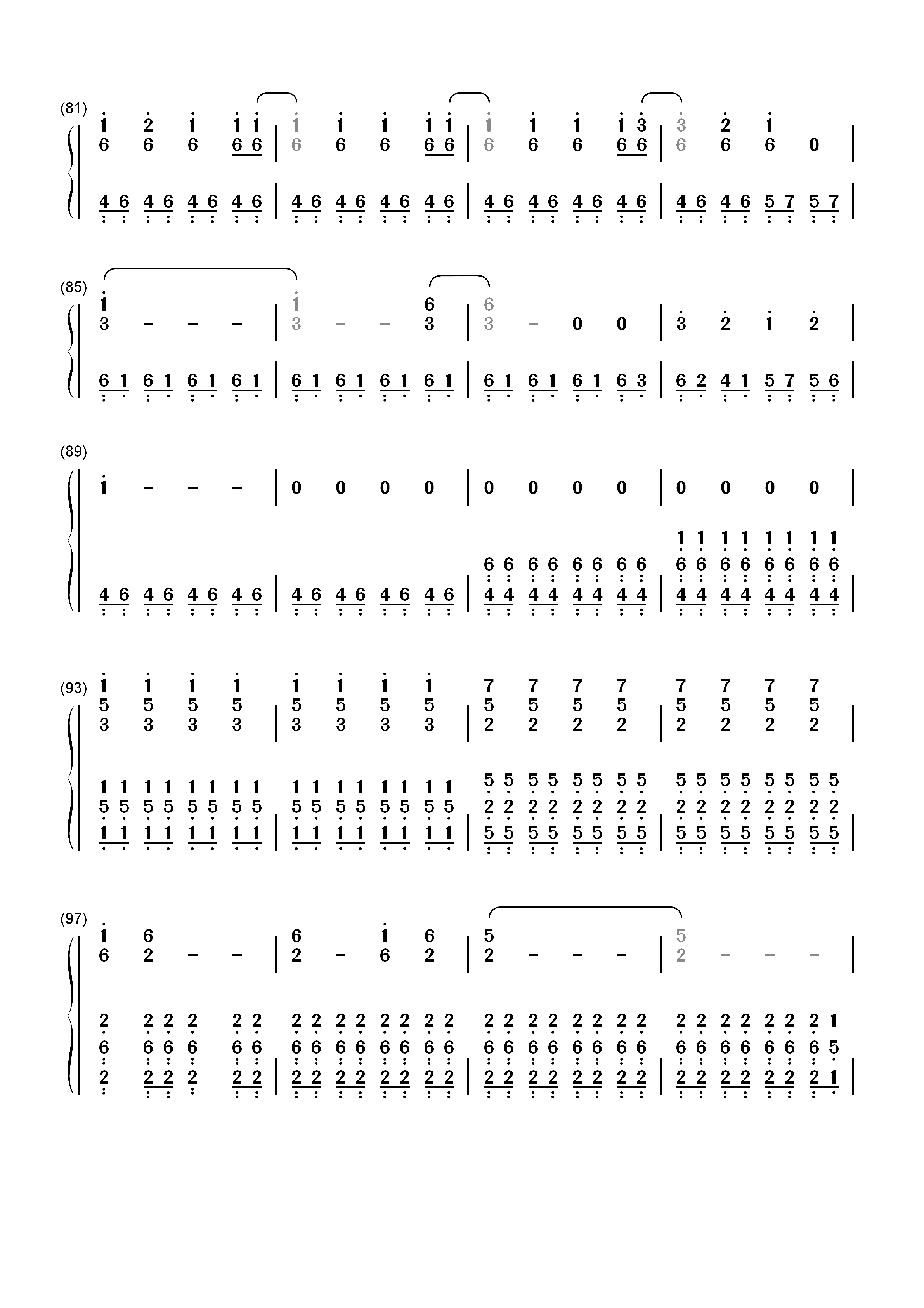 Snow Hey Oh-Red Hot Chili Peppers双手简谱预览4