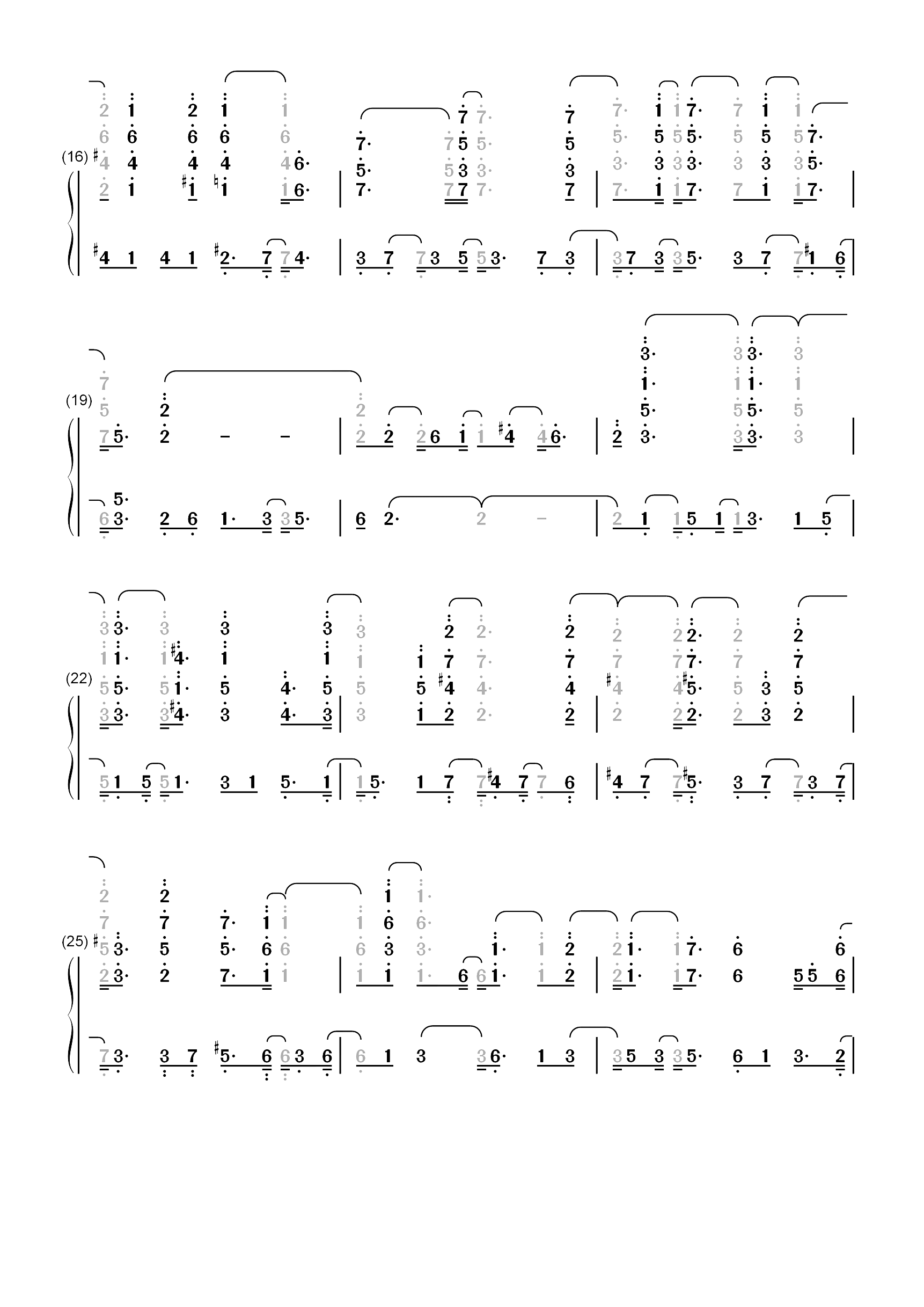 淡紫色的花束-A Lombre Des Glycines双手简谱预览2