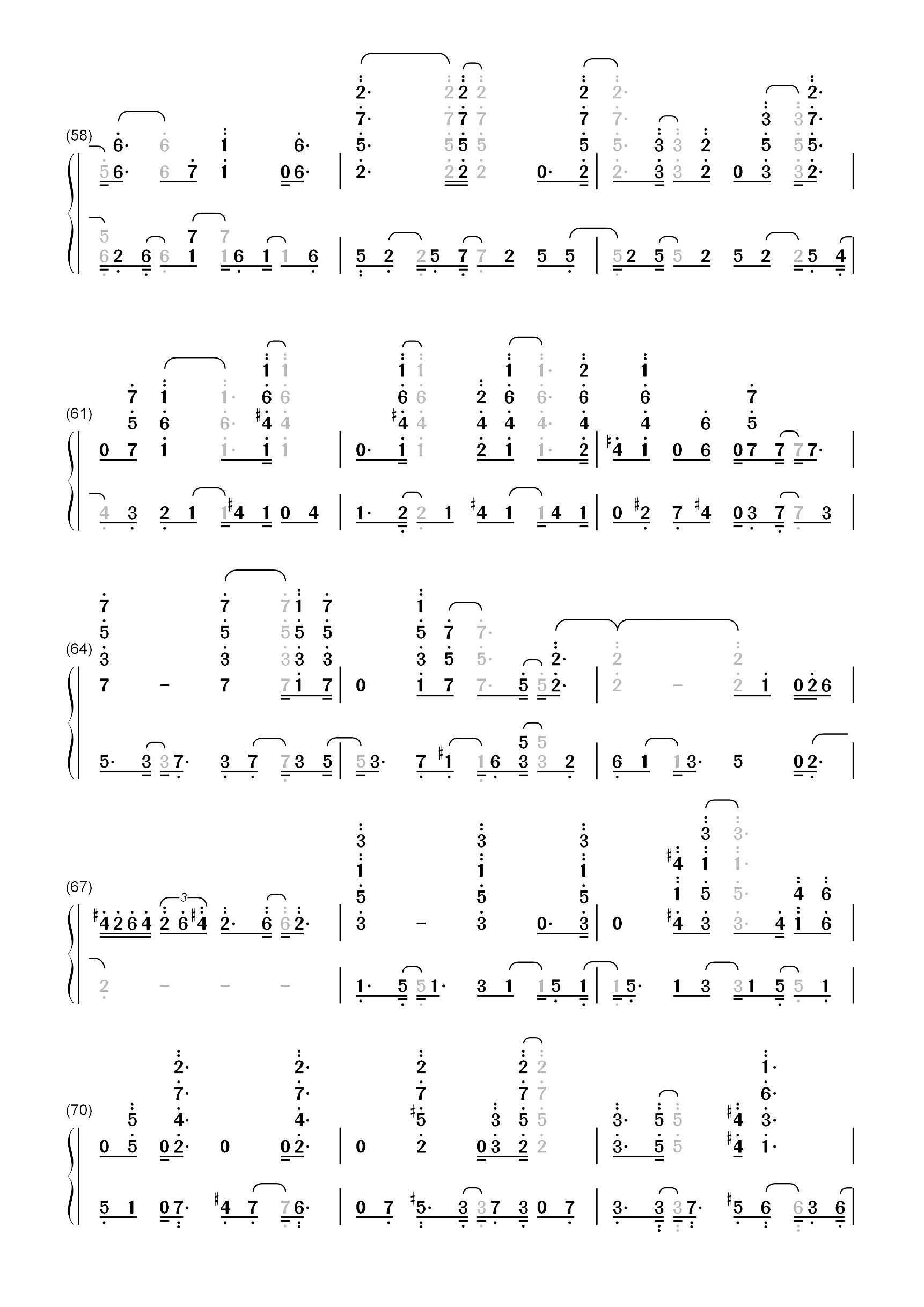 淡紫色的花束-A Lombre Des Glycines双手简谱预览5