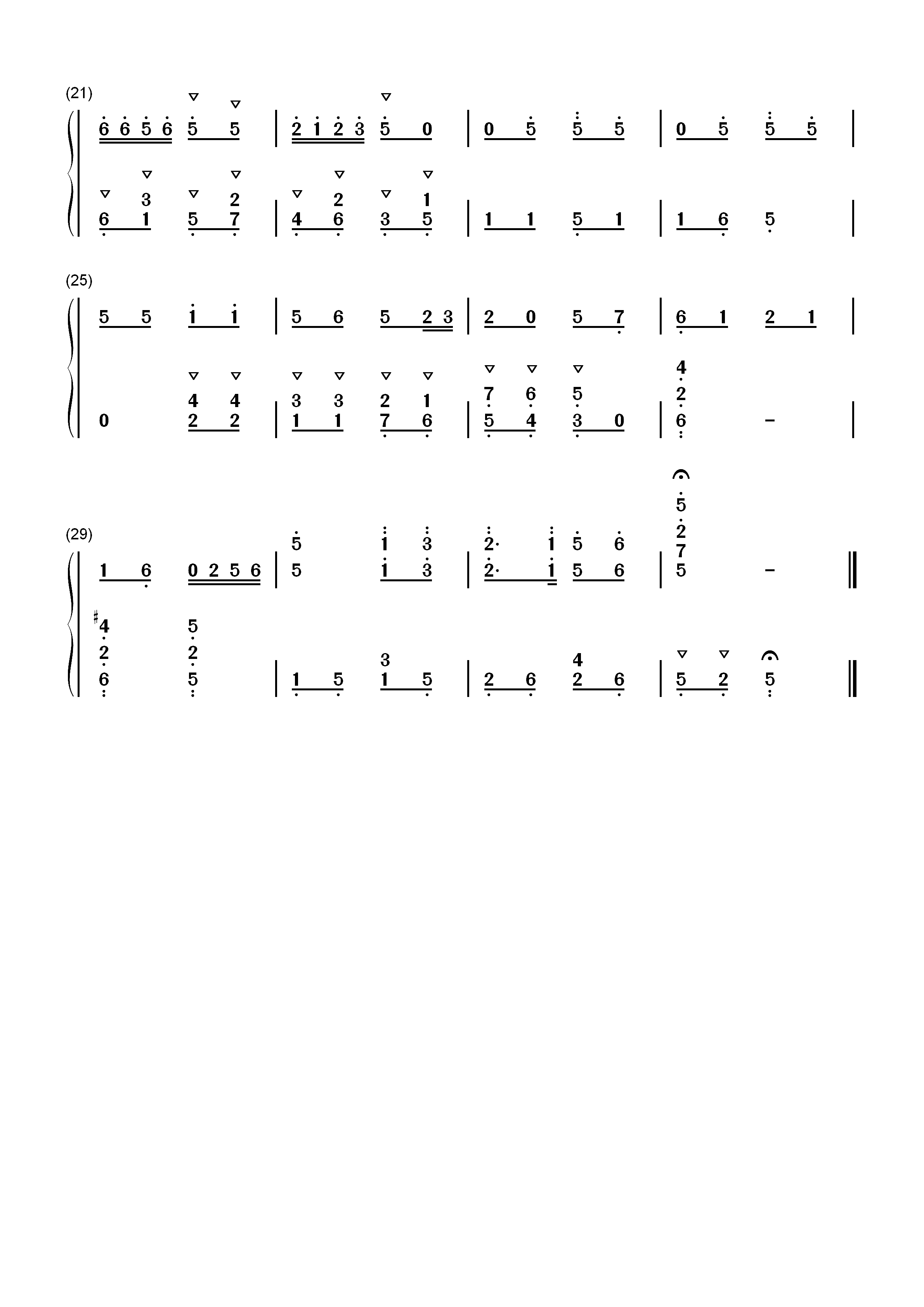 麻雀调-Sparrow Tune双手简谱预览2