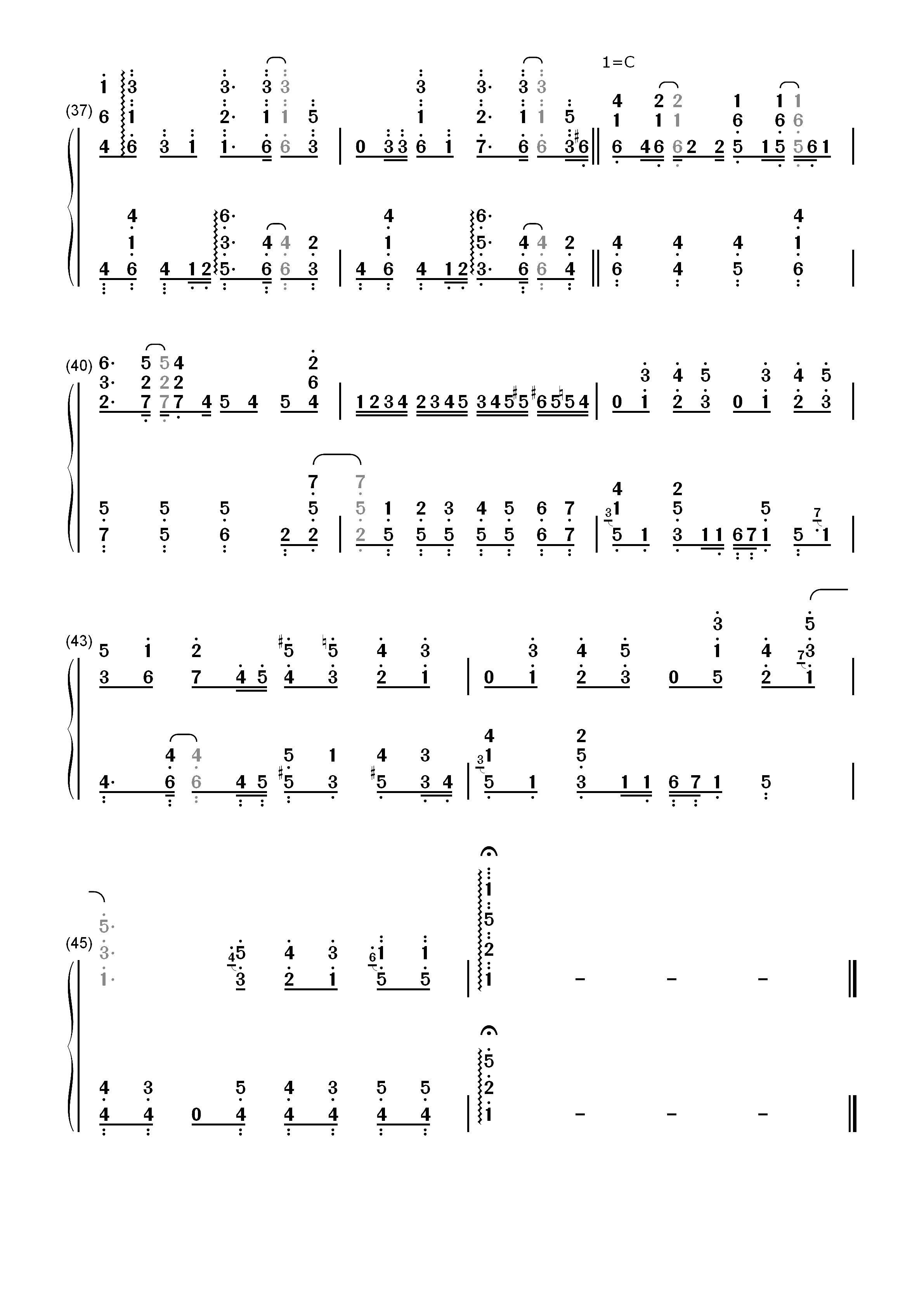 なにが悪い-孤独摇滚ED双手简谱预览4