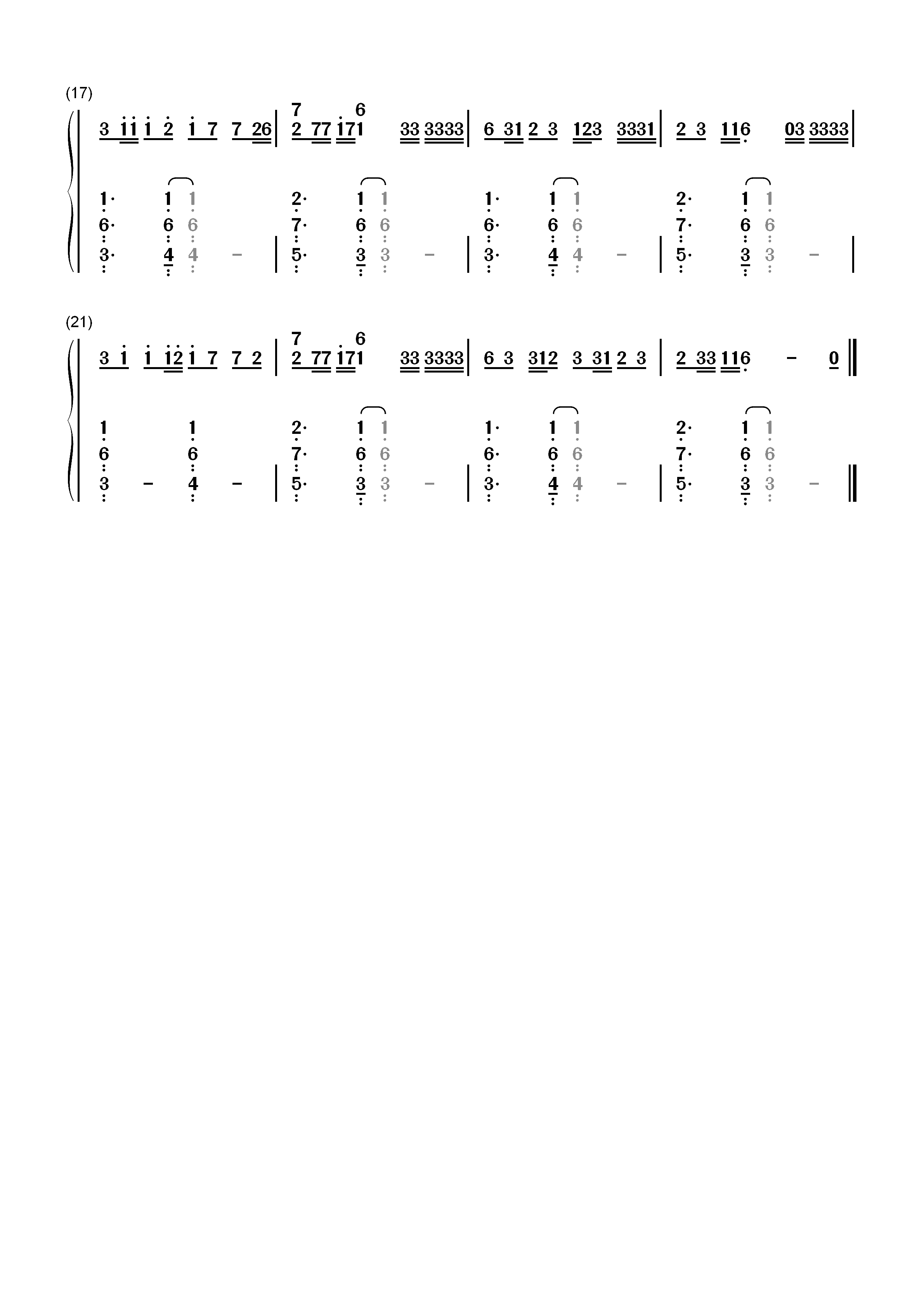 Mockingbird-Eminem双手简谱预览2