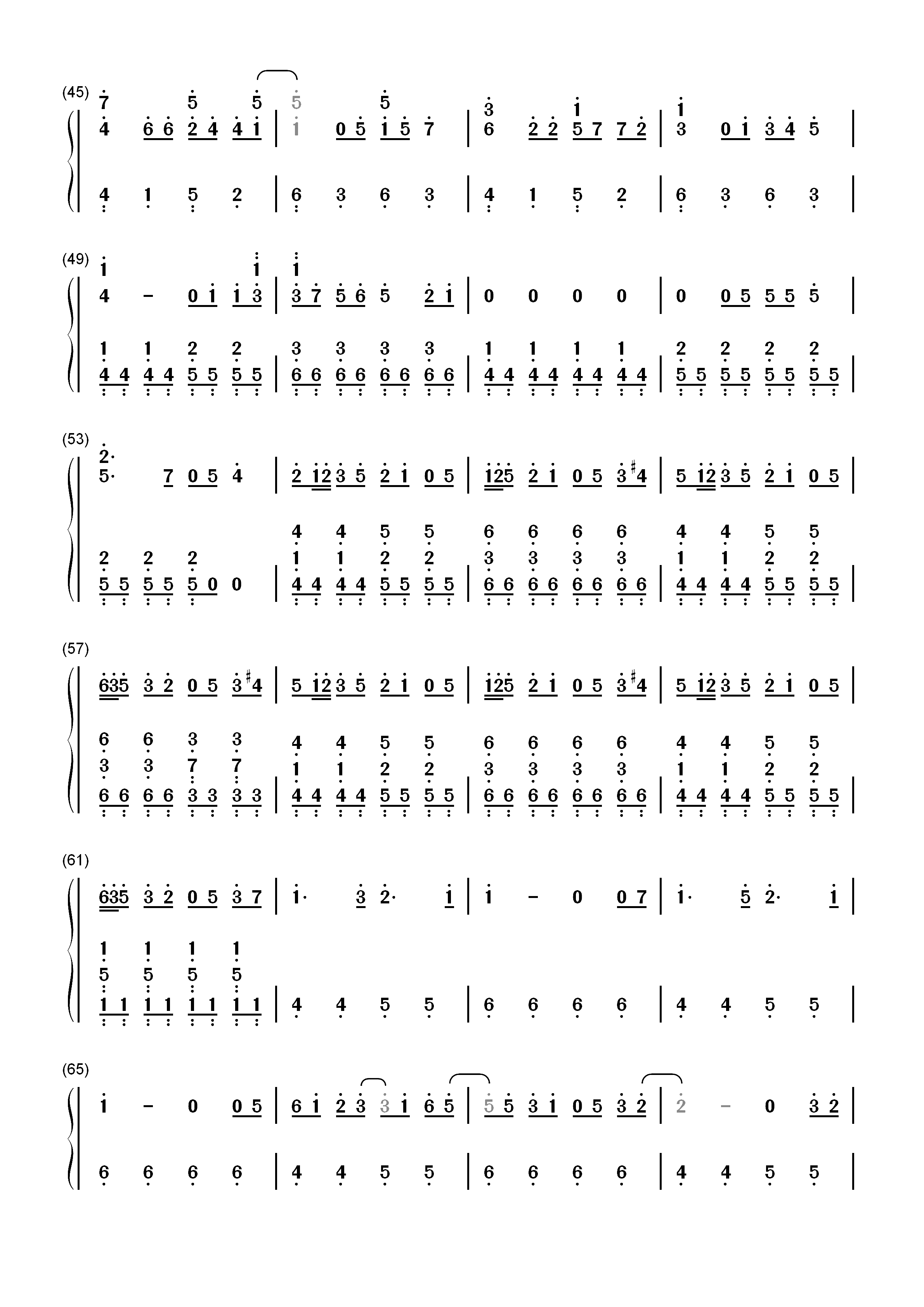 パレード-游行双手简谱预览3