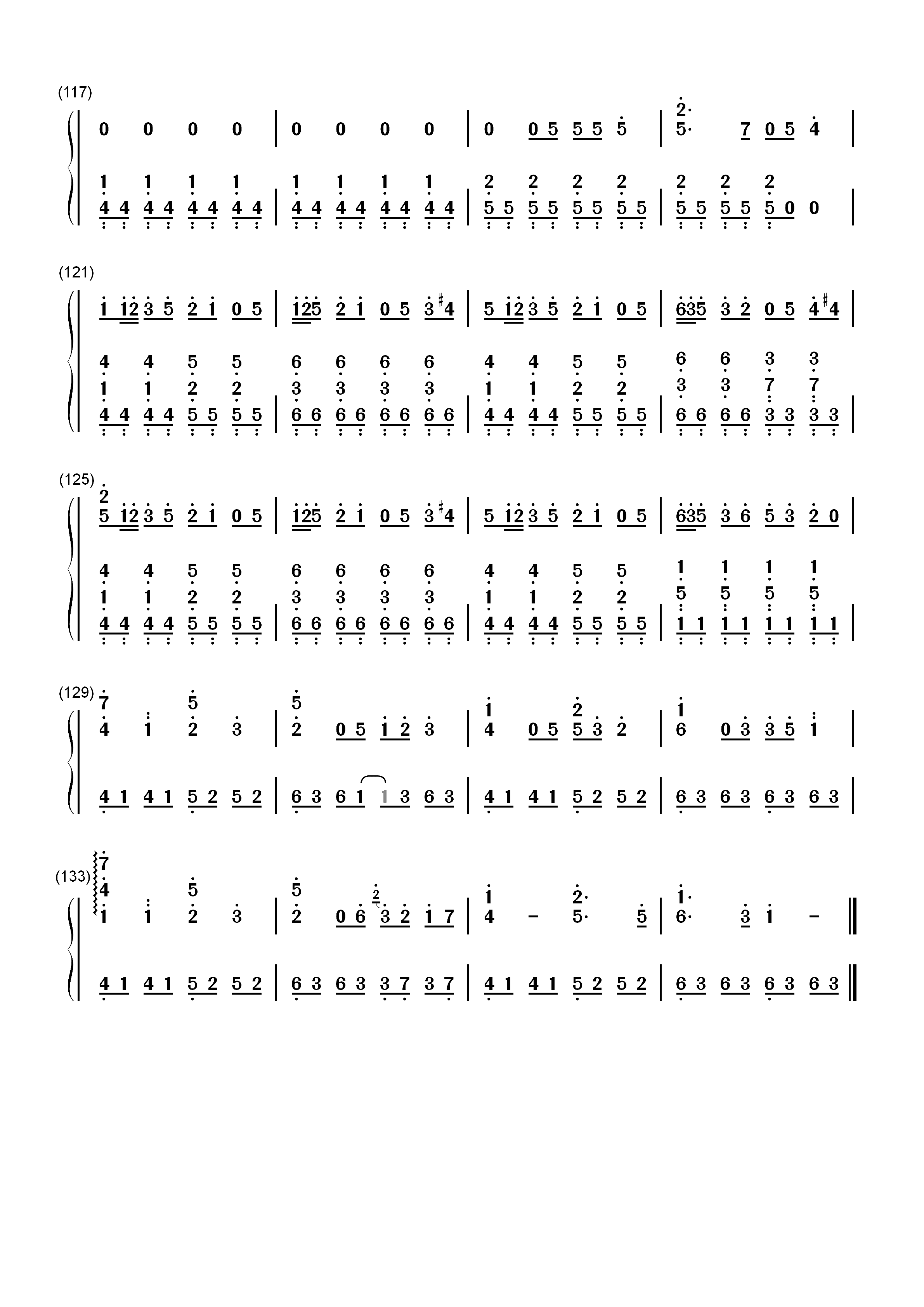 パレード-游行双手简谱预览6