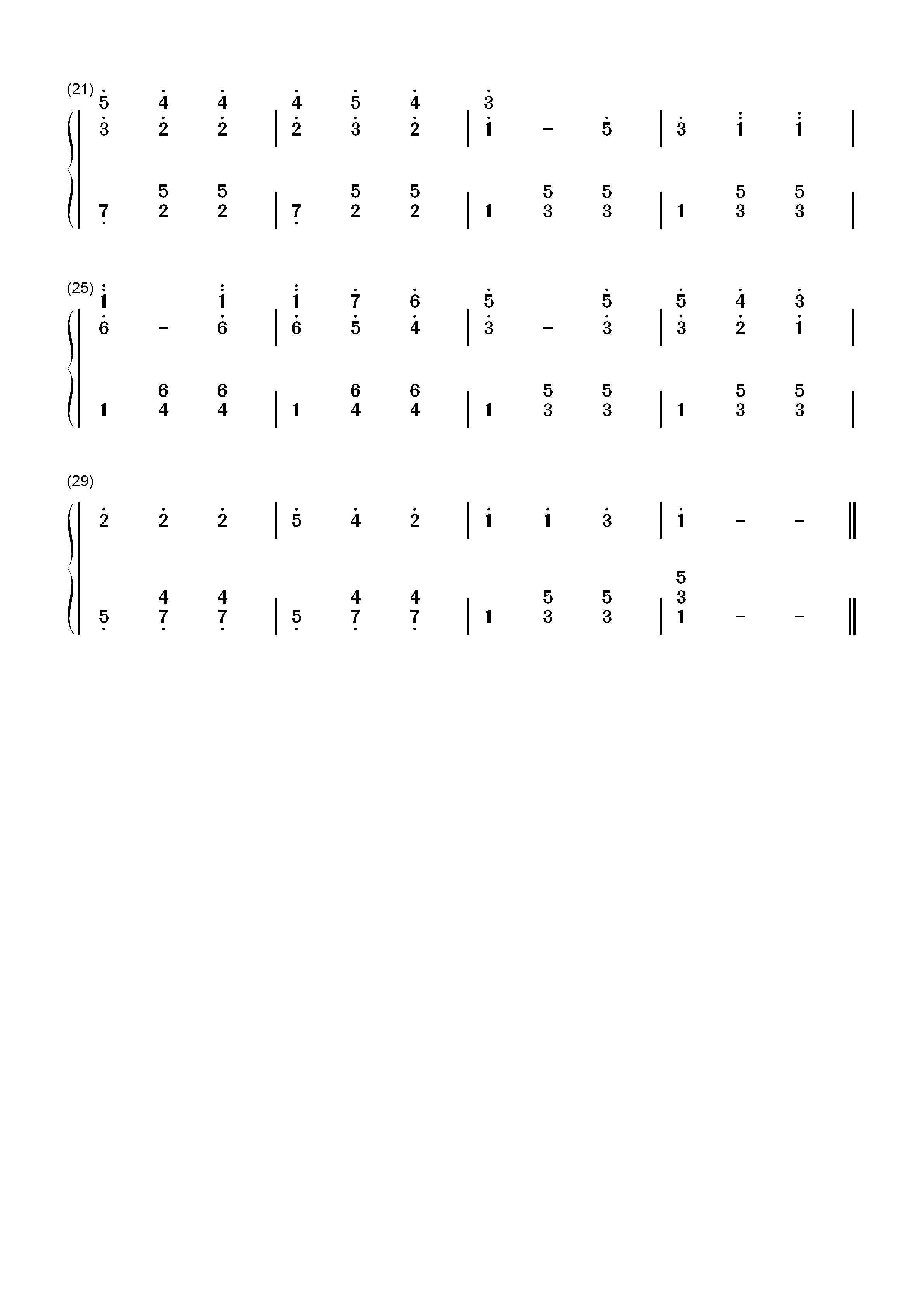 车尔尼练习曲作品599-021双手简谱预览2