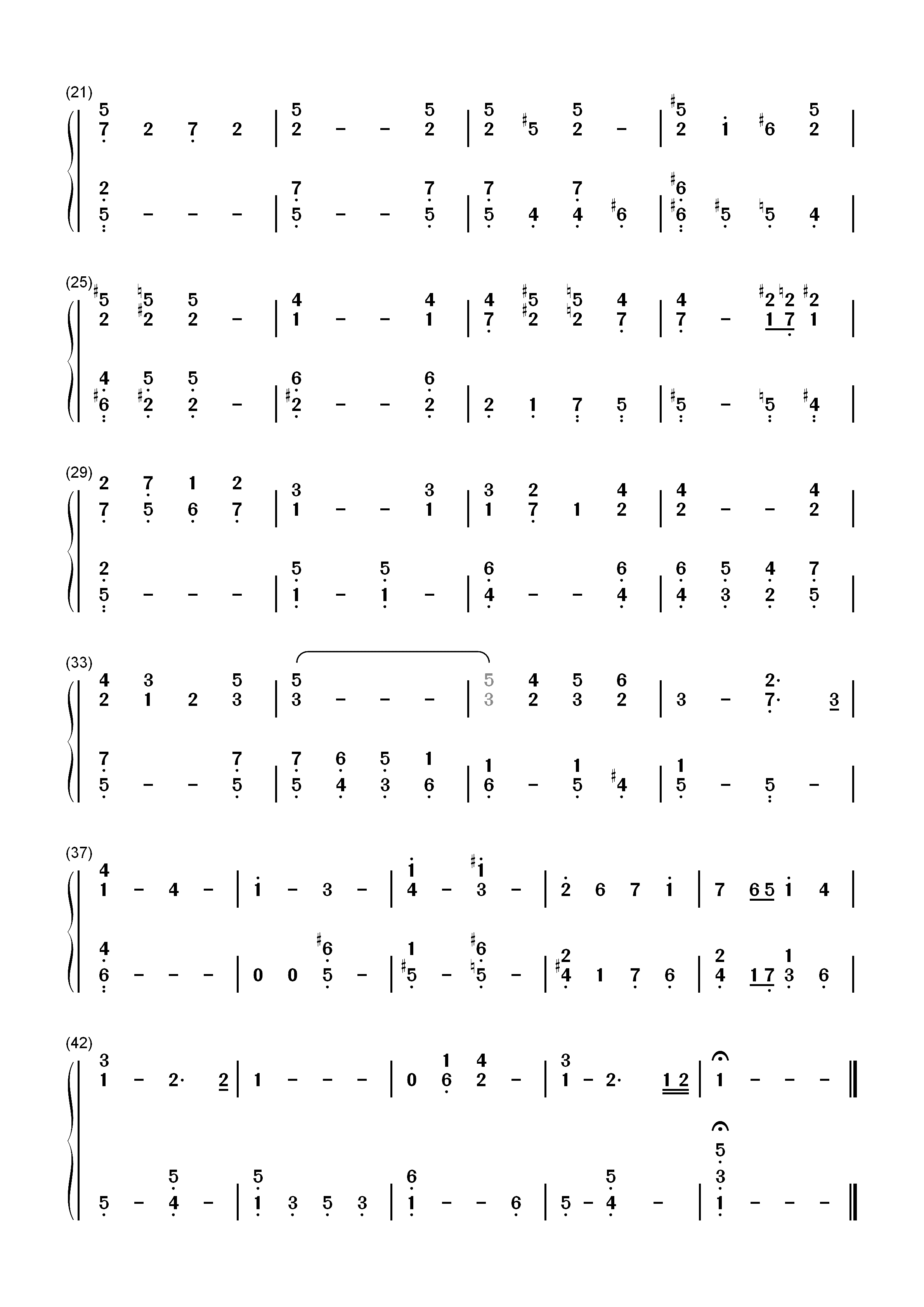 Ave Verum Corpus-圣体颂-莫扎特双手简谱预览2