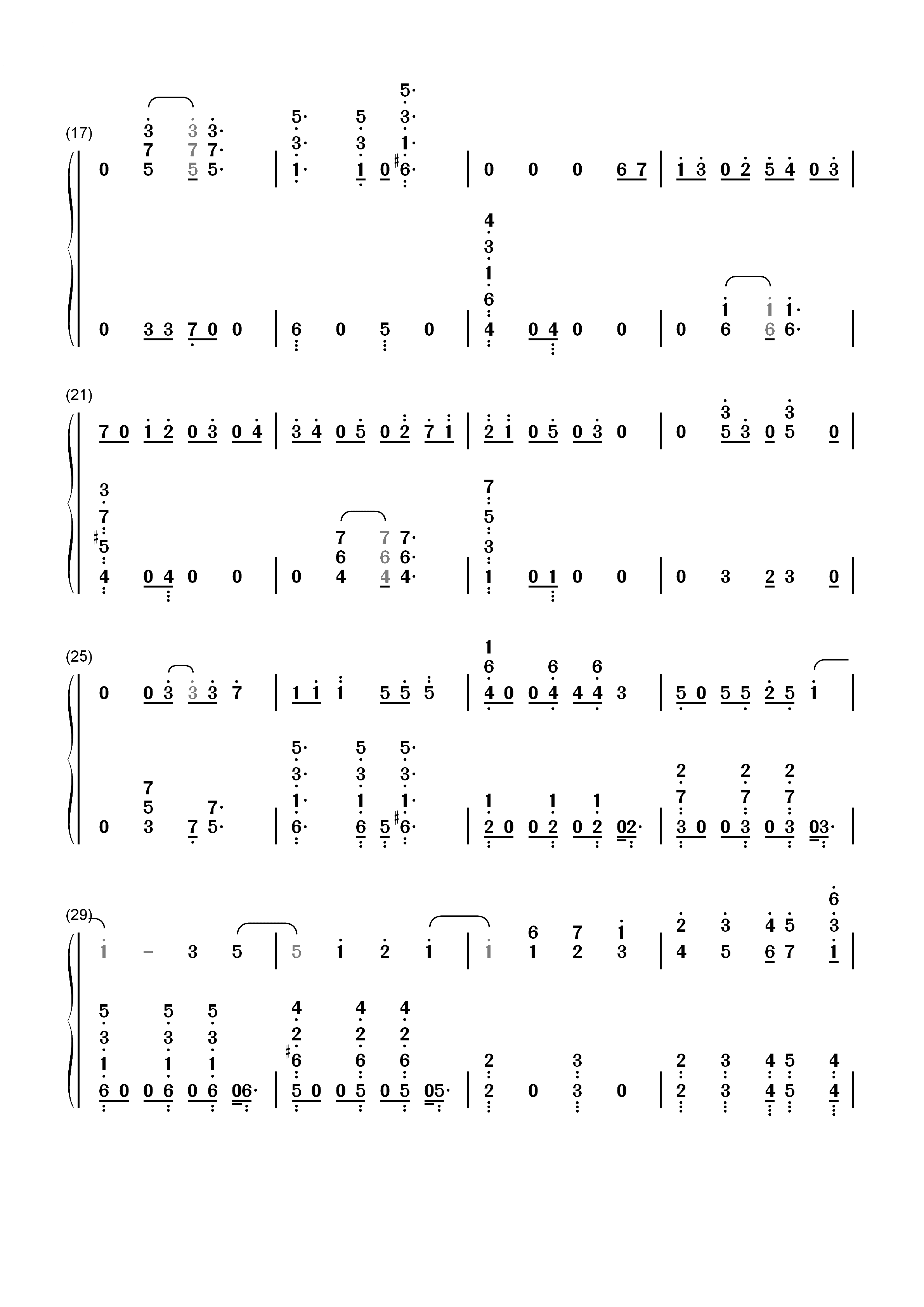 Eterna Forest-百代森林-ハクタイのもり-ハクタイの森-宝可梦 钻石 珍珠双手简谱预览2