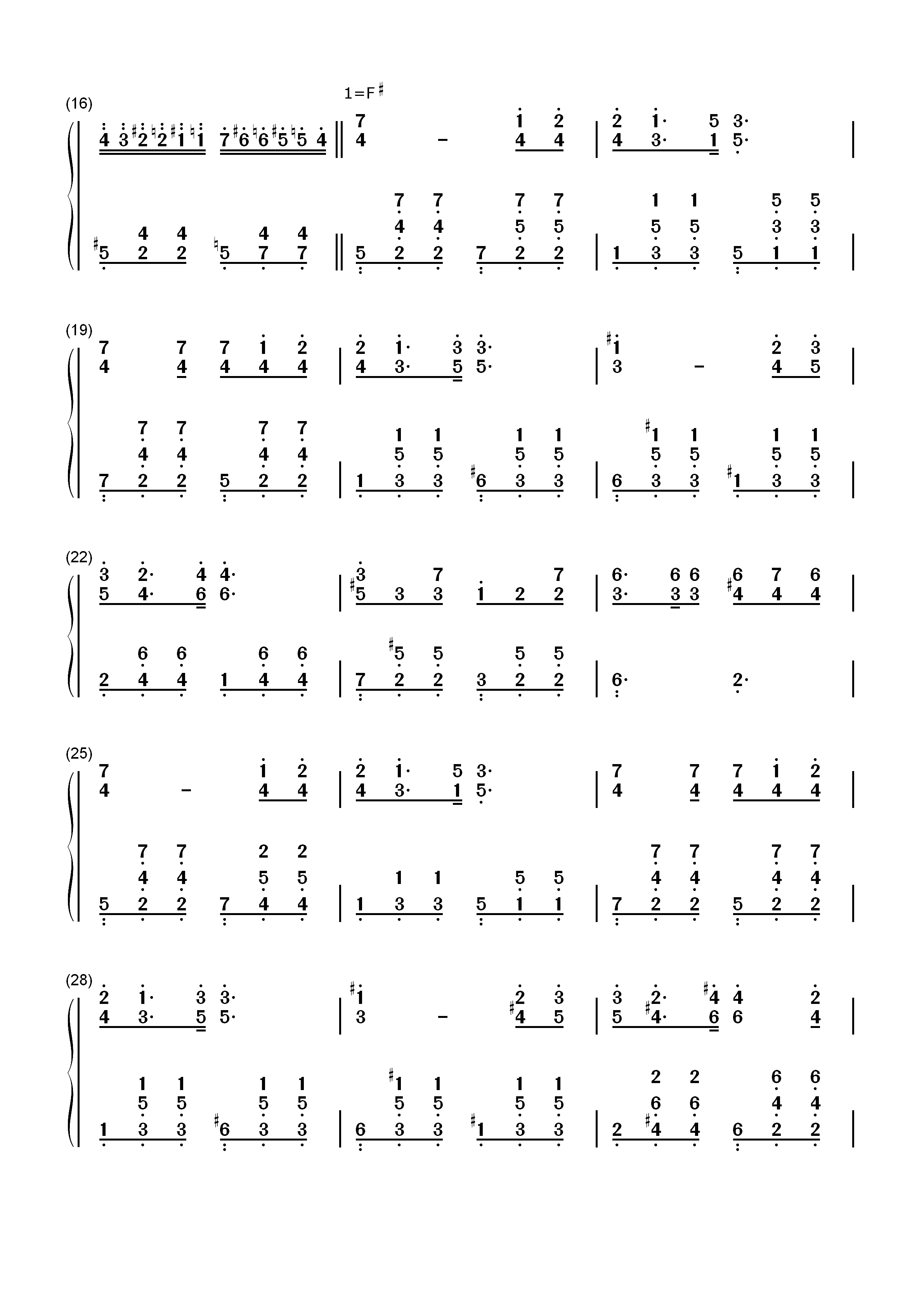 穏やかな午後のひととき-玛利亚狂热双手简谱预览2