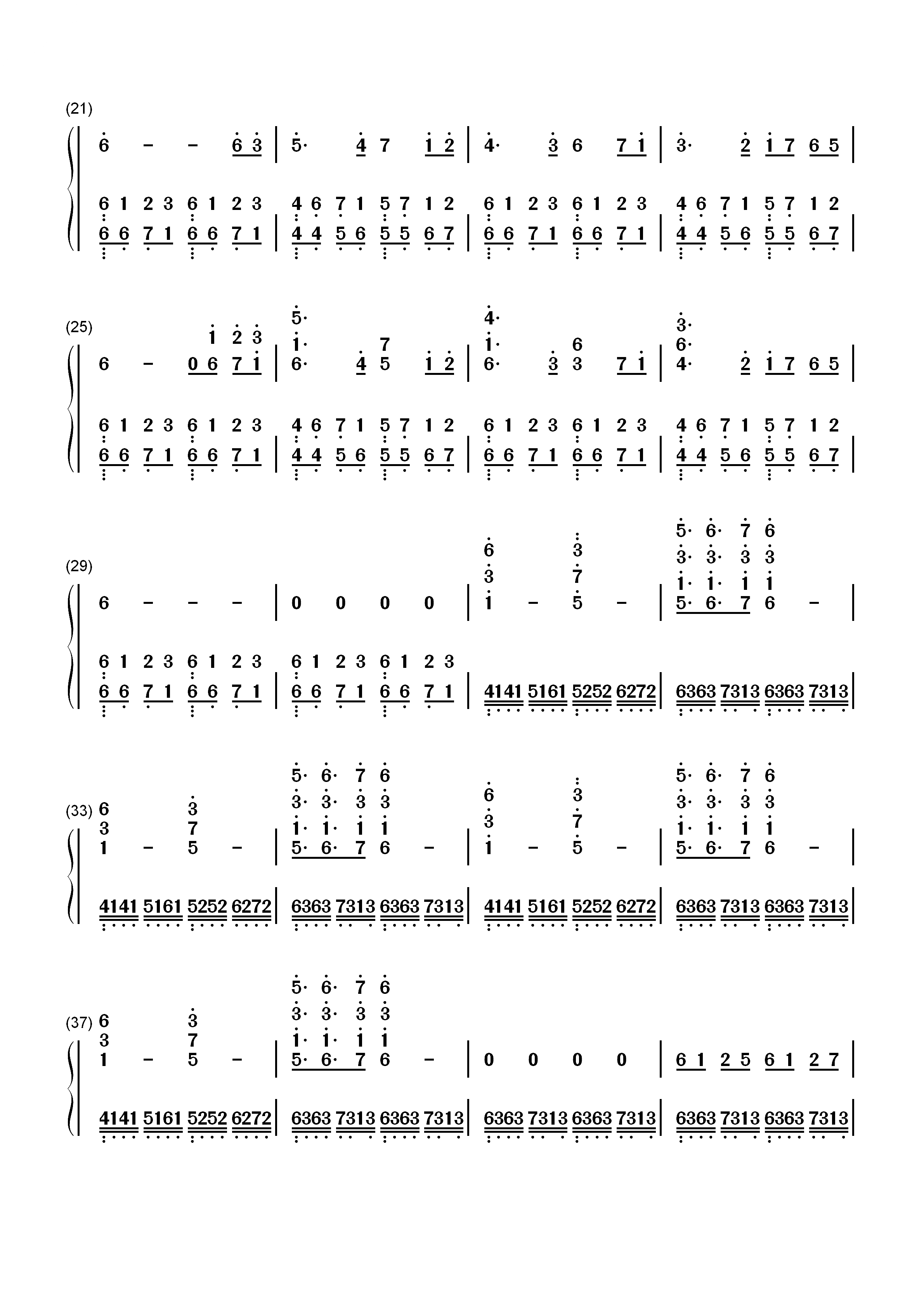 Nuvole di luce-鲜艳的云-云光-Roberto Cacciapaglia双手简谱预览2