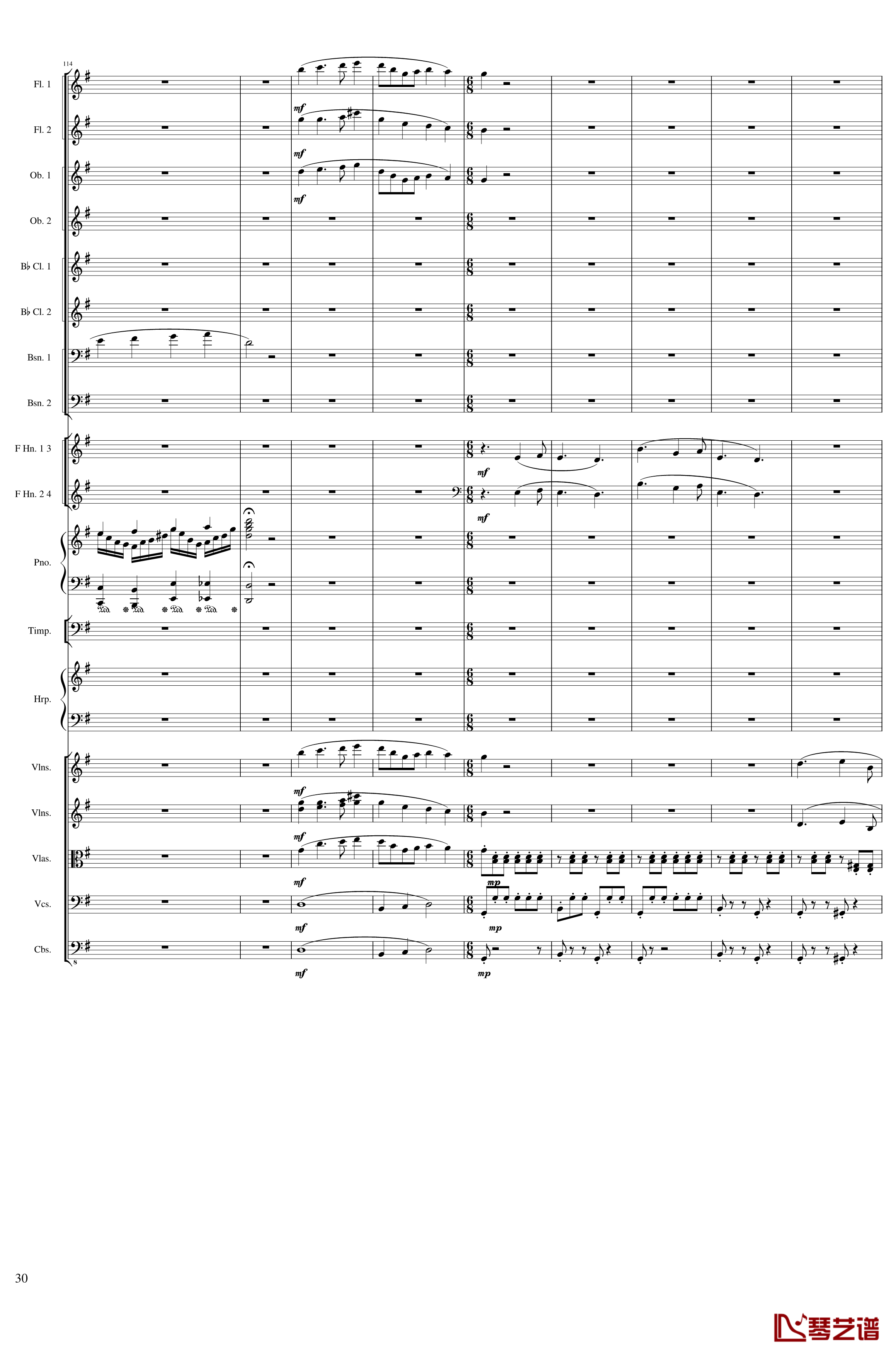 Lyric Overture for piano and orchestra, Op.115钢琴谱-未完成-一个球30