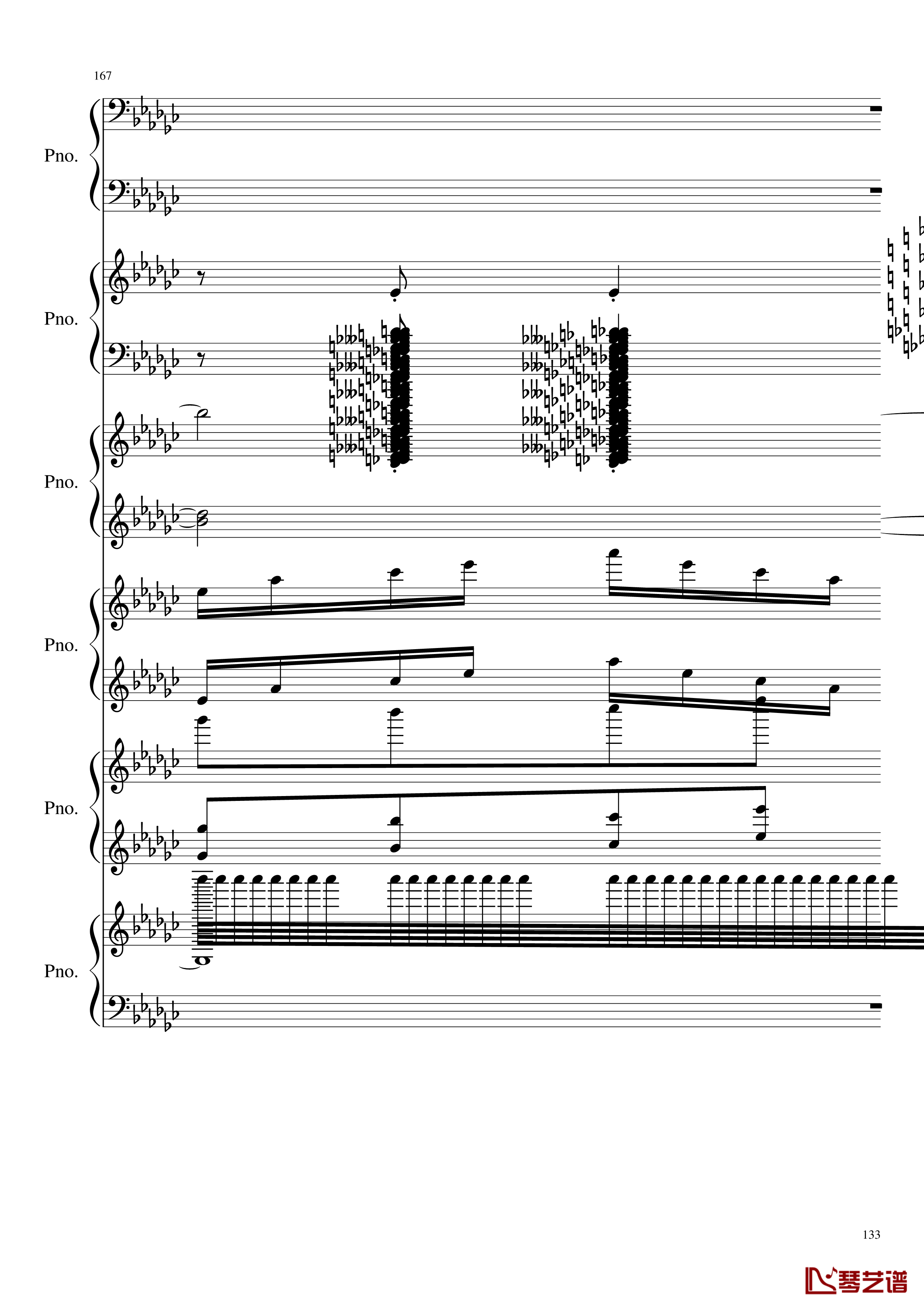 圆周率钢琴谱-黑化-圆周率133