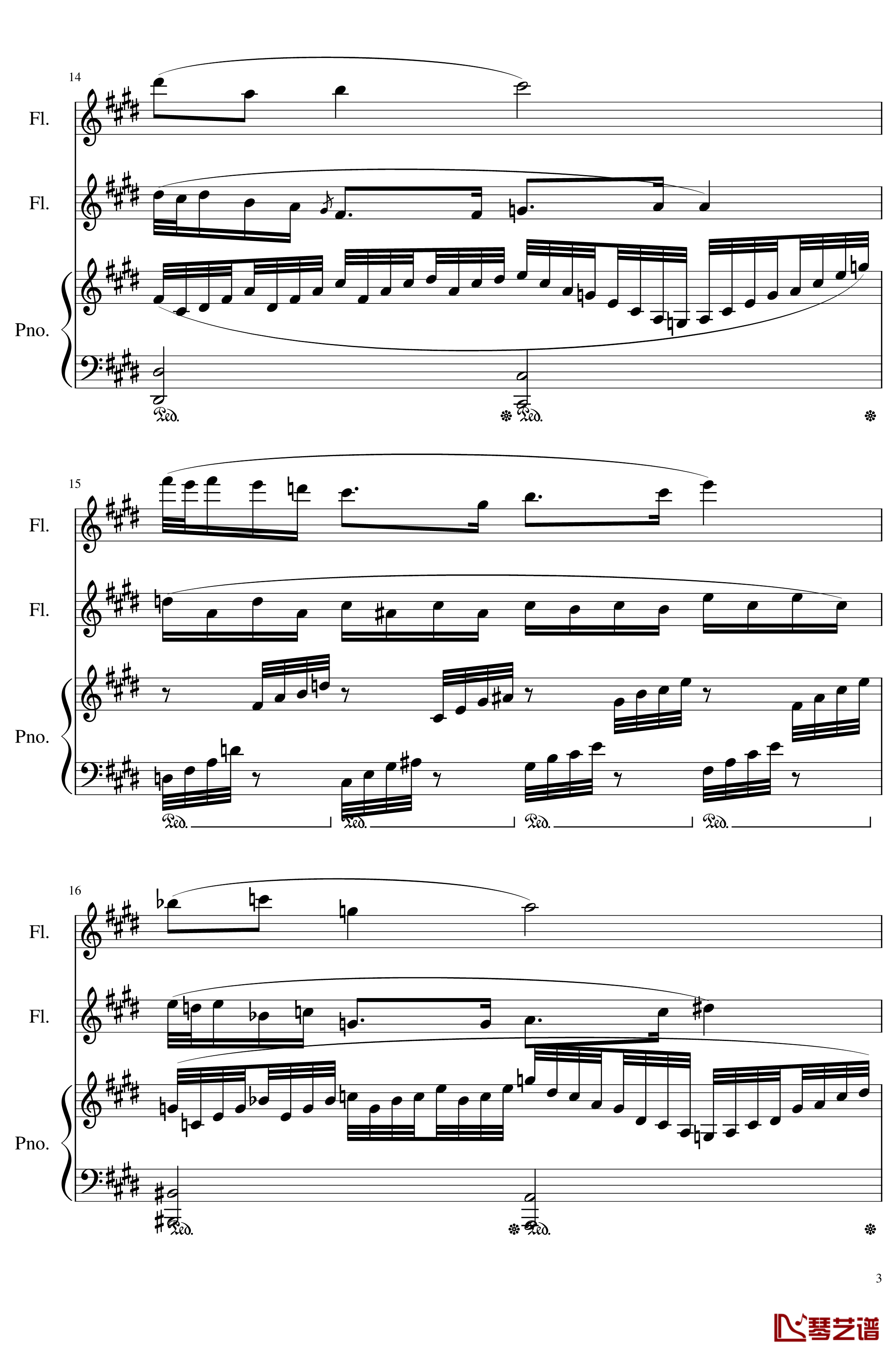 Trio for piano and flutes, Op.117 II.My personality钢琴谱-一个球3